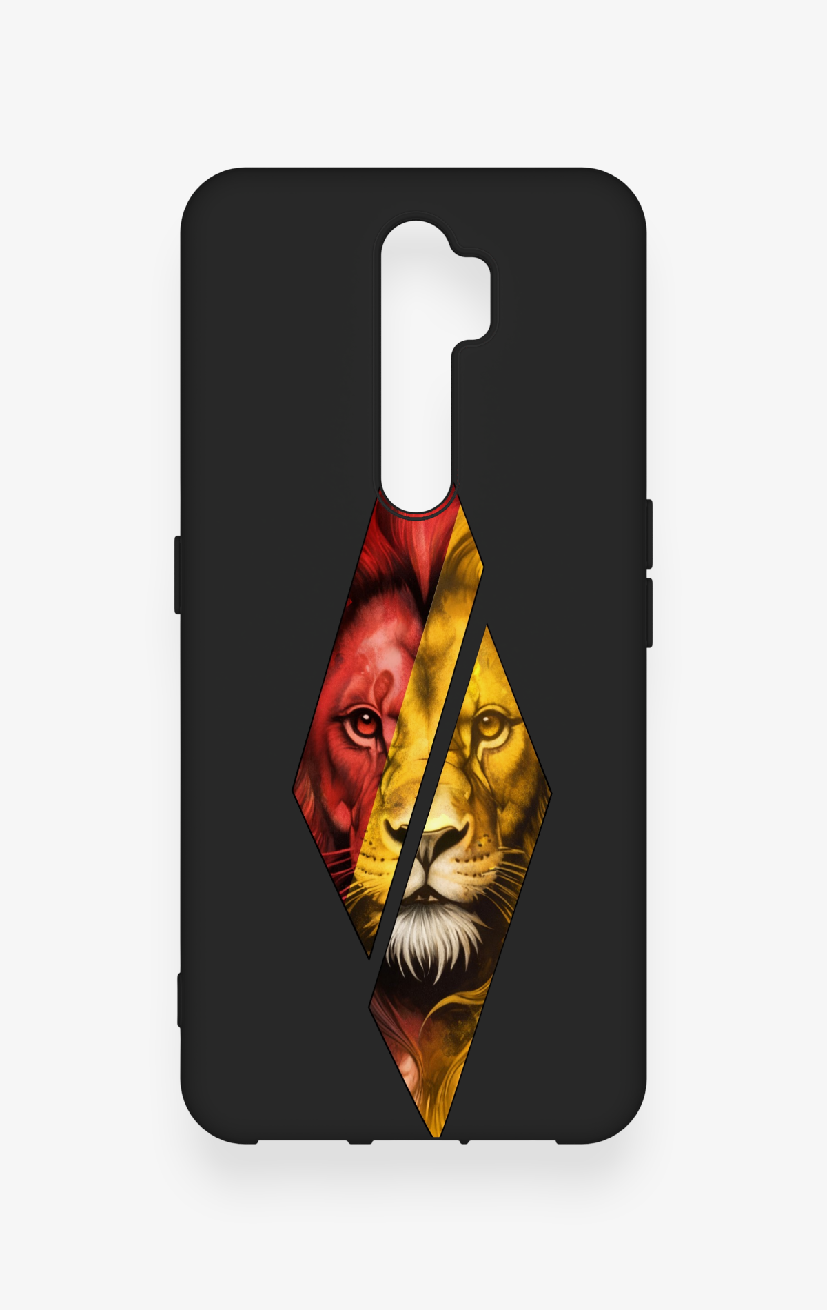 Oppo A5 2020 Uyumlu Kesik Aslan Desenli Silikon Kılıf