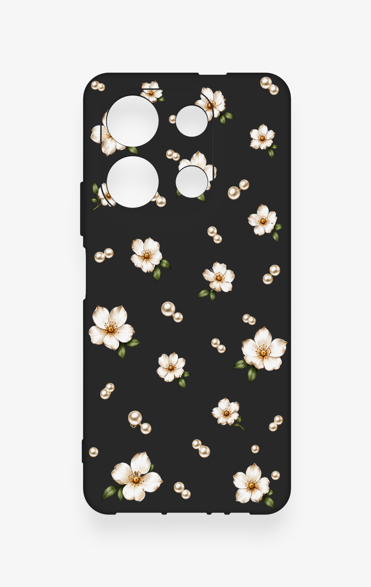 İnfinix Note 30 Uyumlu İnci Papatya Desenli Silikon Kılıf
