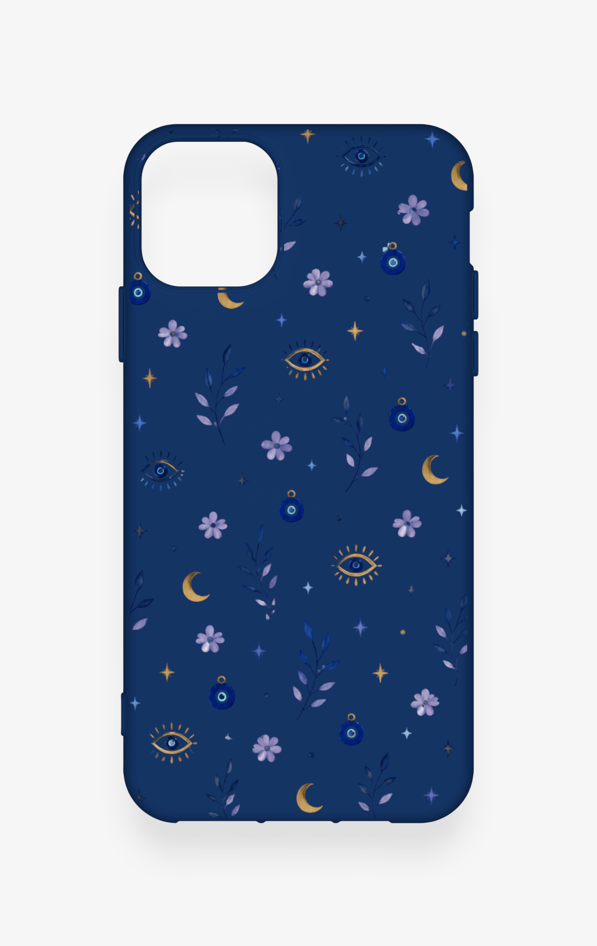 iPhone 11 Pro Max Uyumlu Mavi Nazar Papatya Desenli Silikon Kılıf