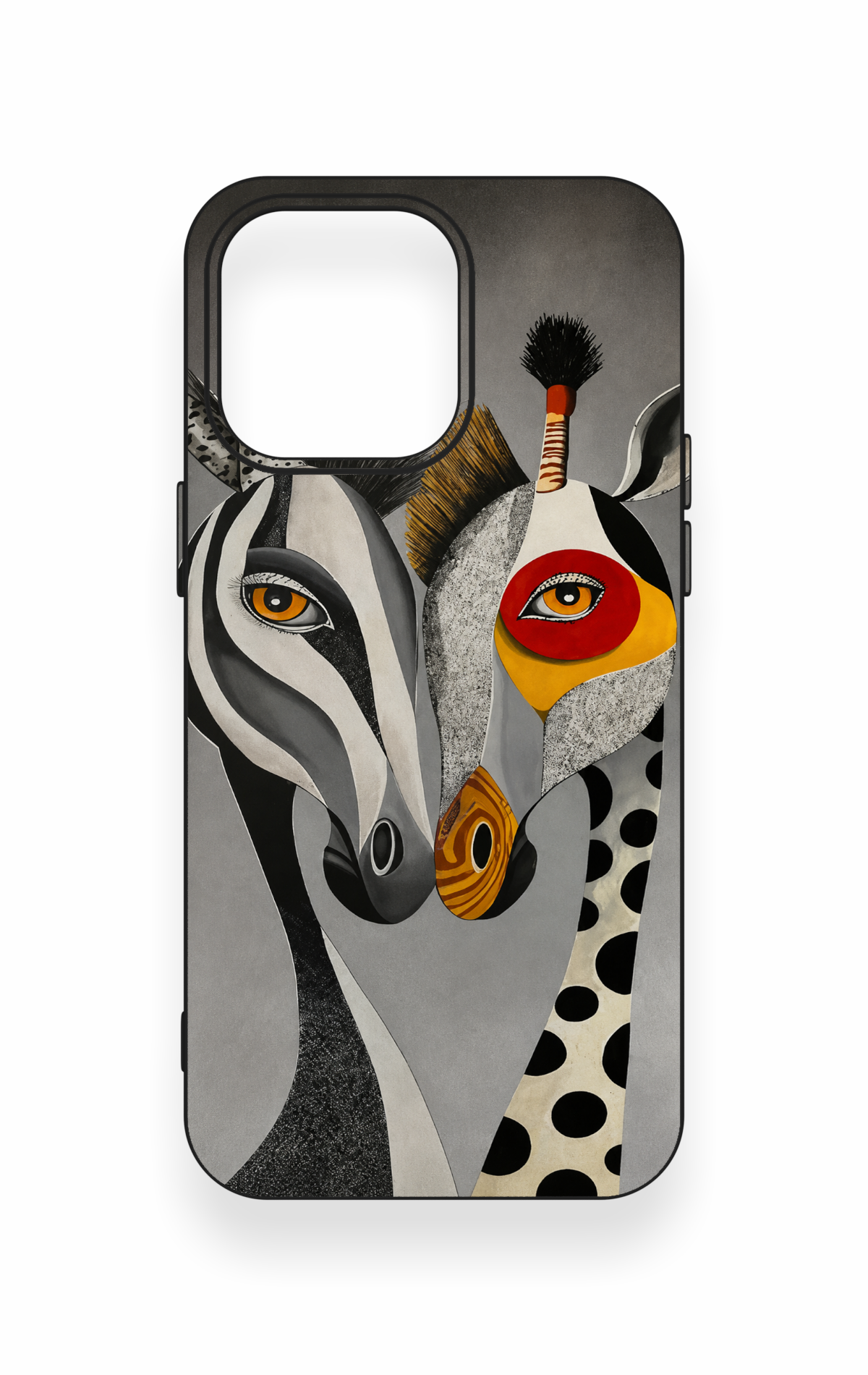 iPhone 15 Pro Max Uyumlu Zebra ve Zürafa Desenli Silikon Kılıf