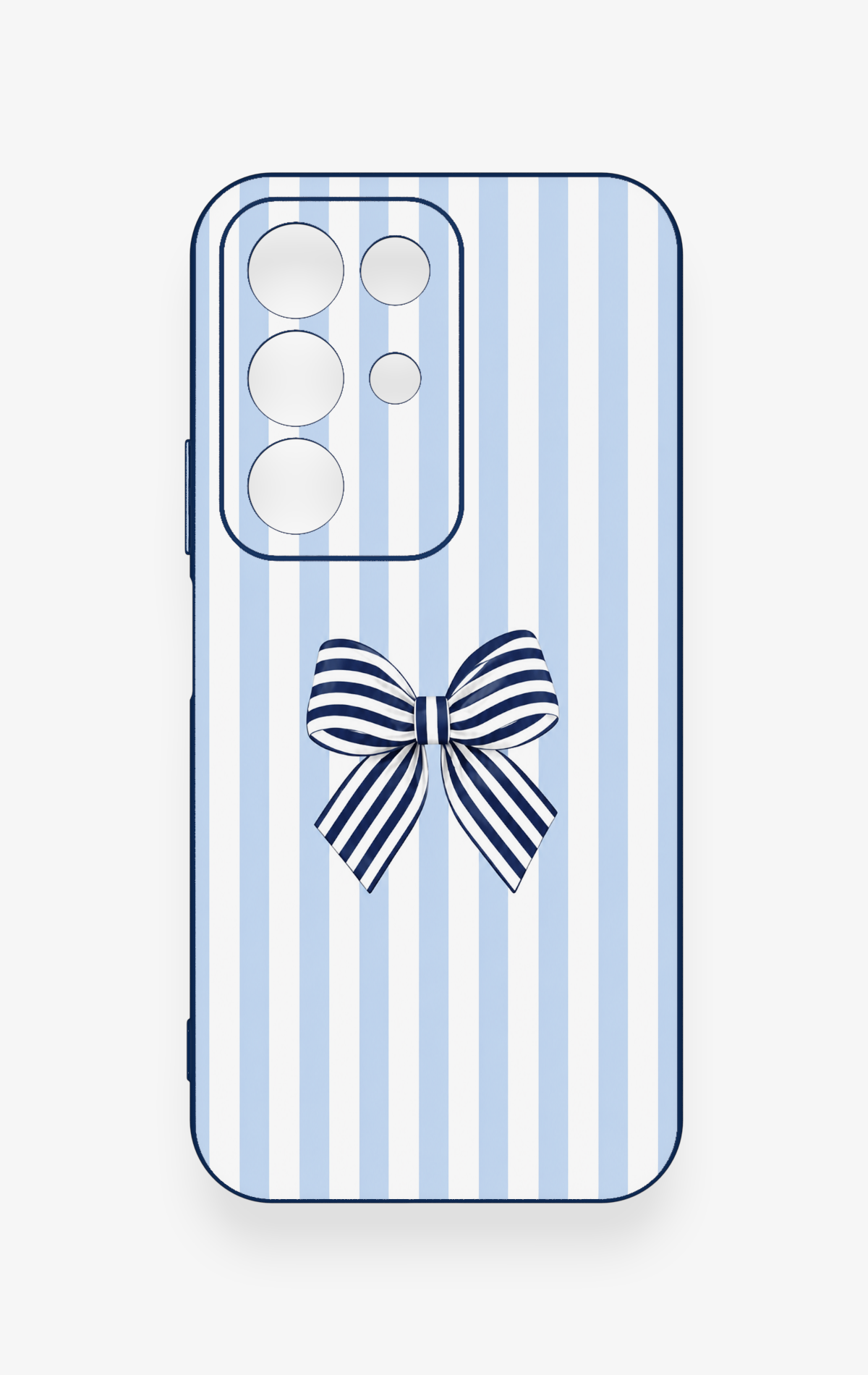 Realme C85 5G Uyumlu Mavi Beyaz Kurdele Desenli Silikon Kılıf