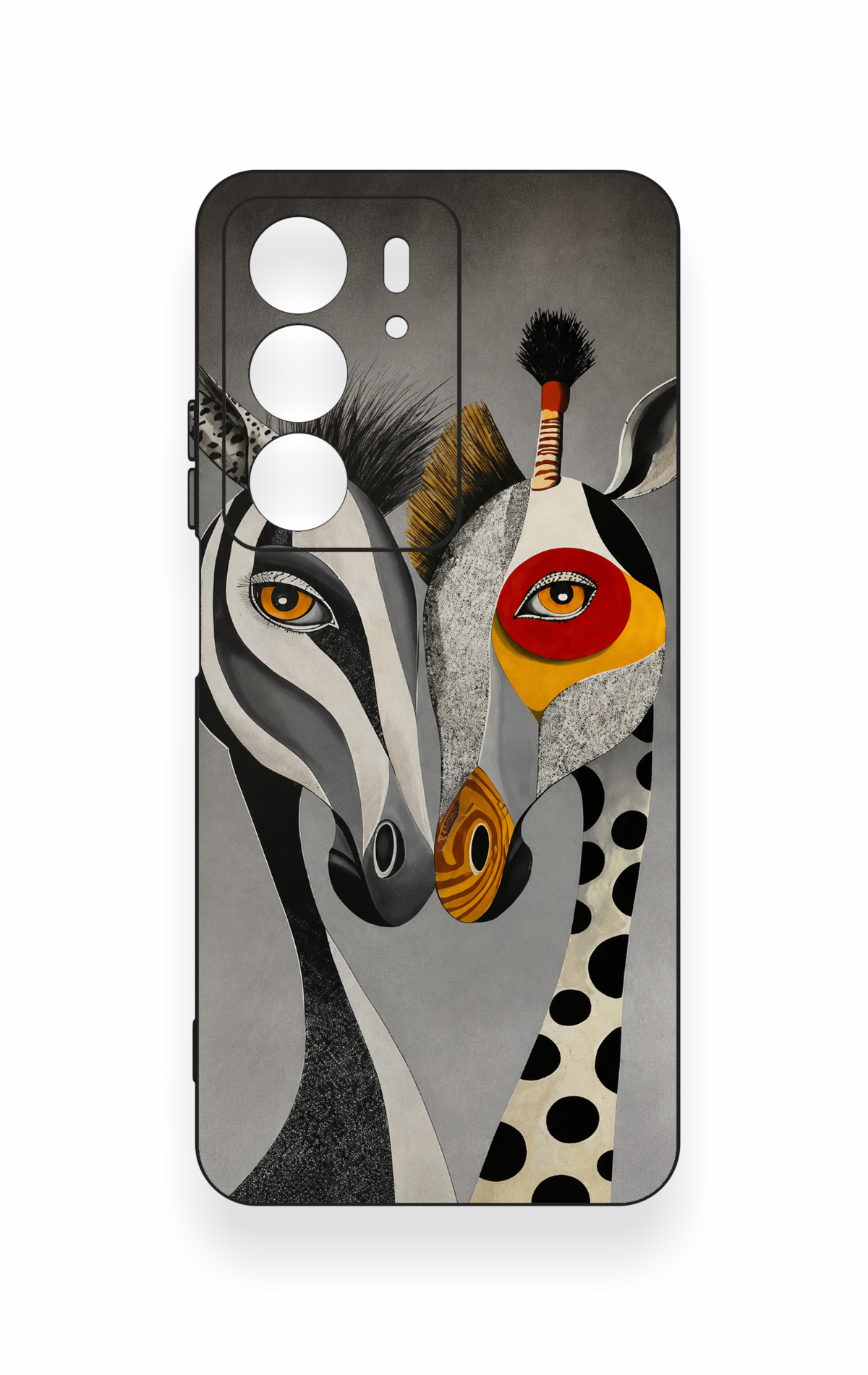 Realme C75 Uyumlu Zebra ve Zürafa Desenli Silikon Kılıf