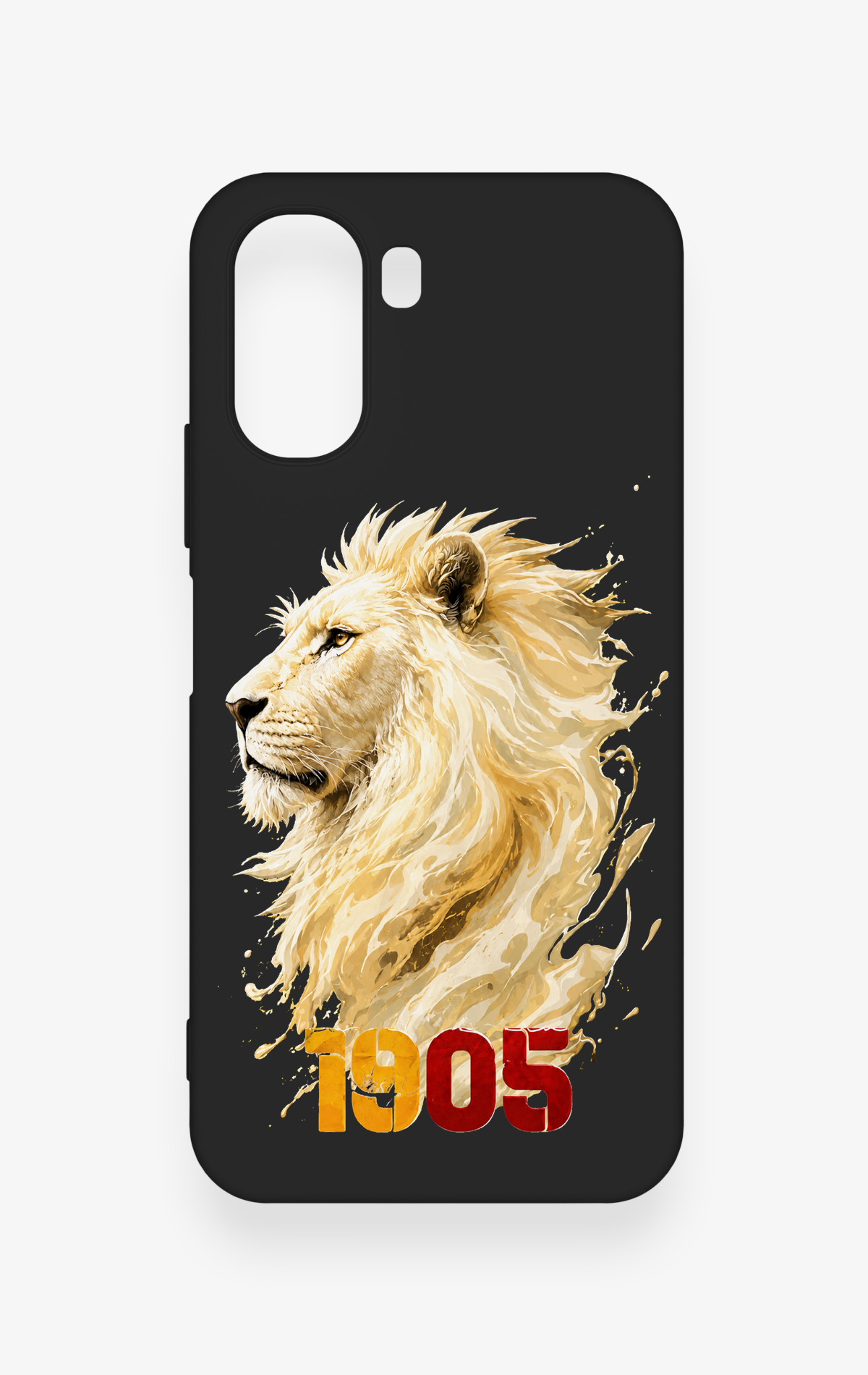 Oppo A6T Uyumlu Sarı Kırmızı 1905 Aslan Desenli Silikon Kılıf