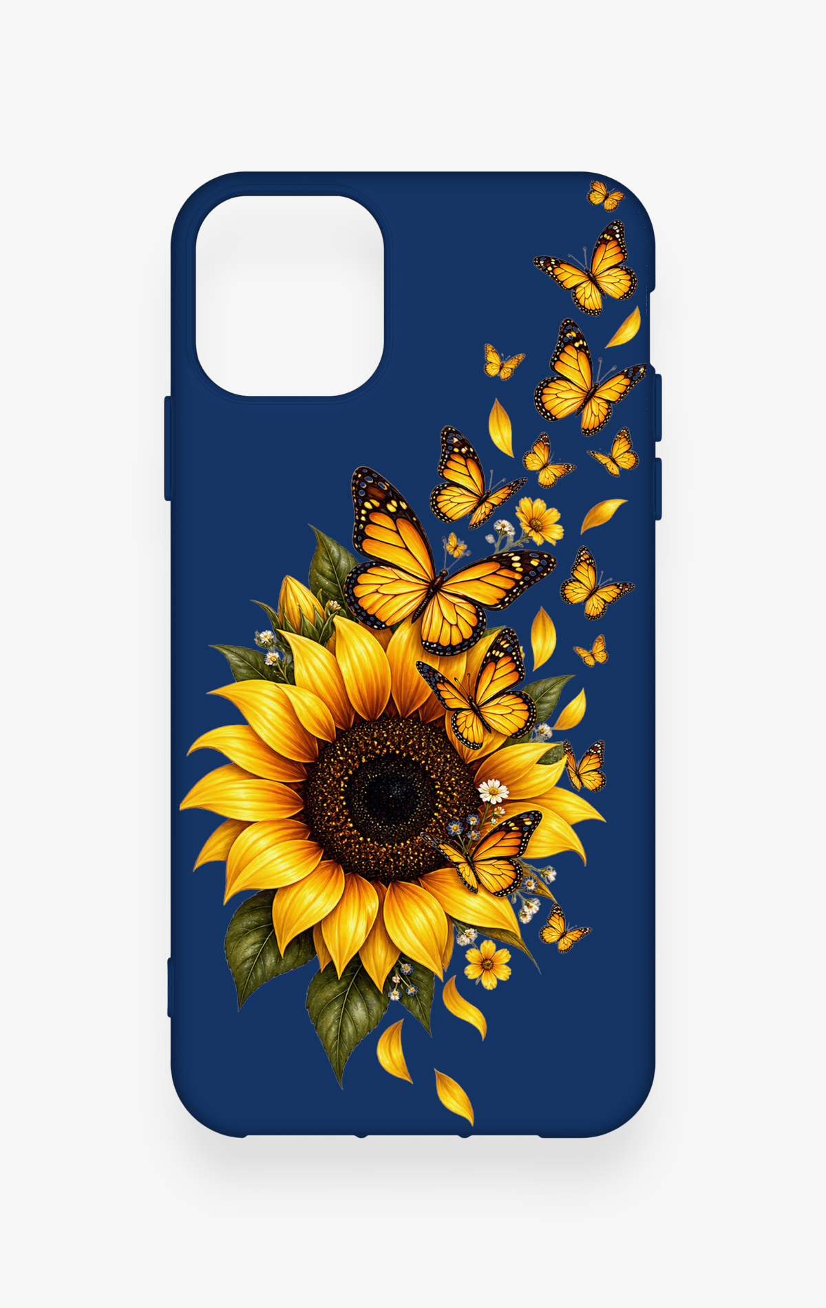 iPhone 11 Pro Max Uyumlu Ayçiçeği Desenli Silikon Kılıf
