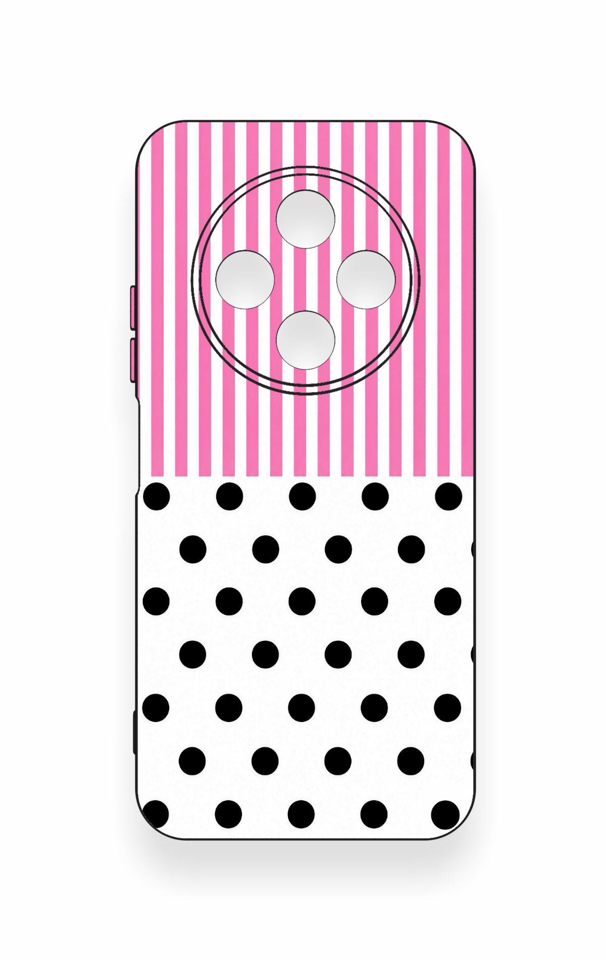 Tecno Spark 30C Uyumlu Pembe Çizgili Puantiye Desenli Silikon Kılıf