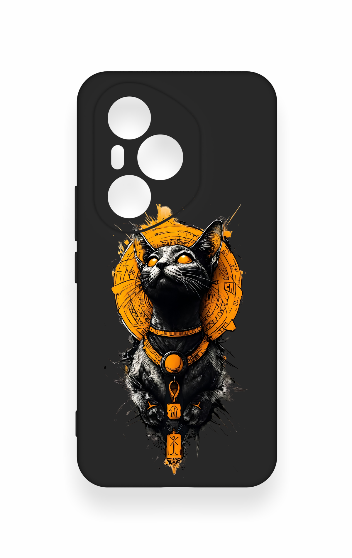 Honor 400 Pro Uyumlu Mısırlı Kedi Tanrısı Desenli Silikon Kılıf
