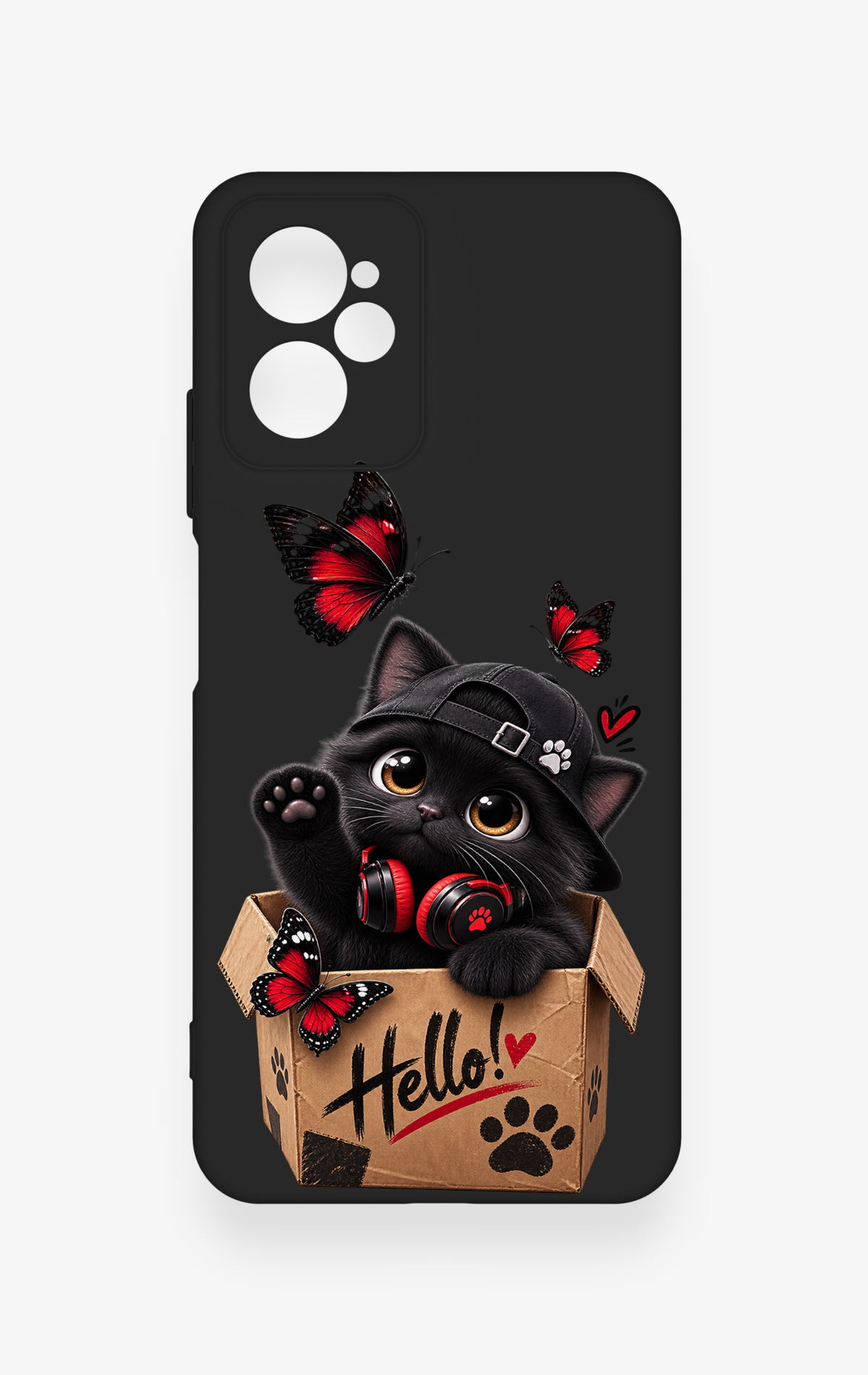 Casper Via X30 Uyumlu Hello Cat Desenli Silikon Kılıf