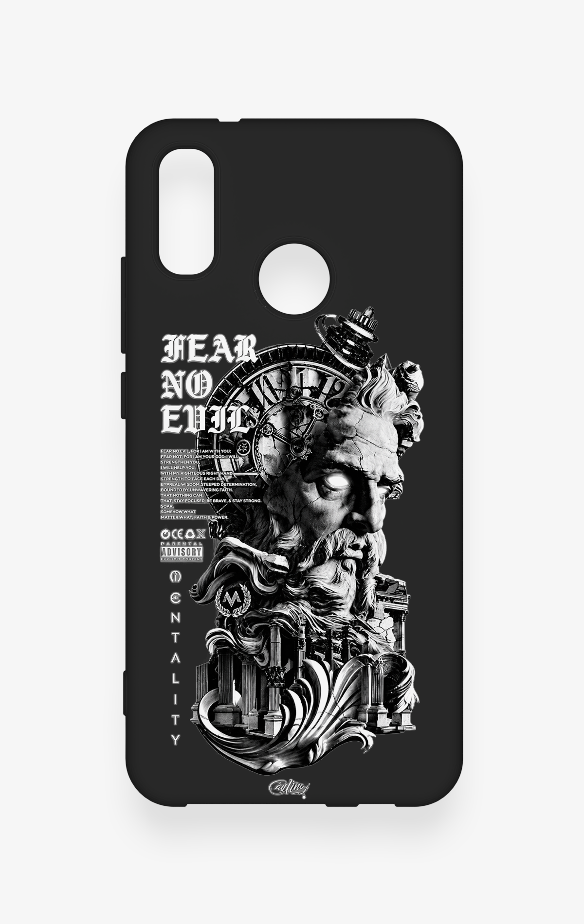 Huawei P20 Lite Uyumlu Fear No Evil Desenli Silikon Kılıf