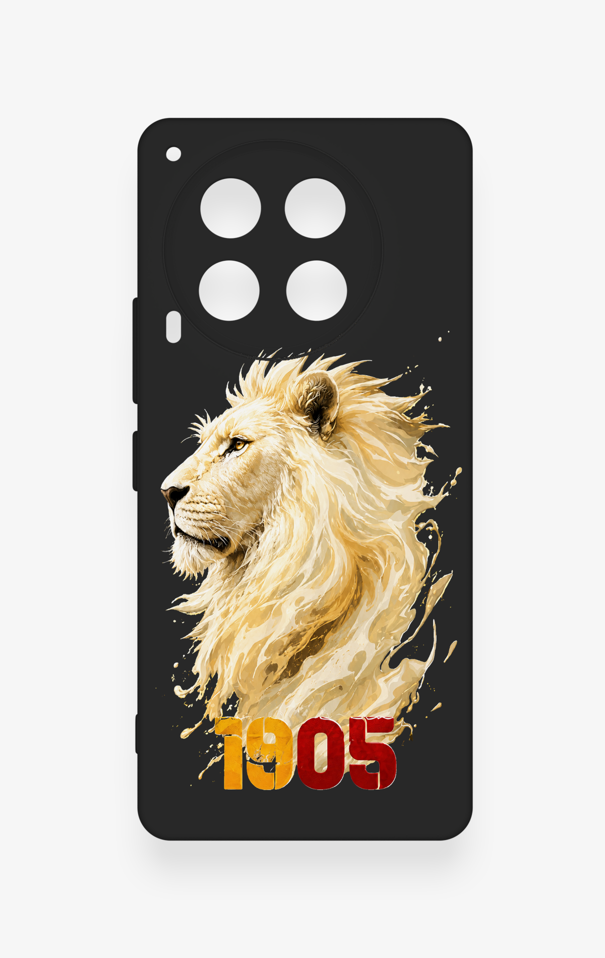 Tecno Camon 30 Uyumlu Sarı Kırmızı 1905 Aslan Desenli Silikon Kılıf