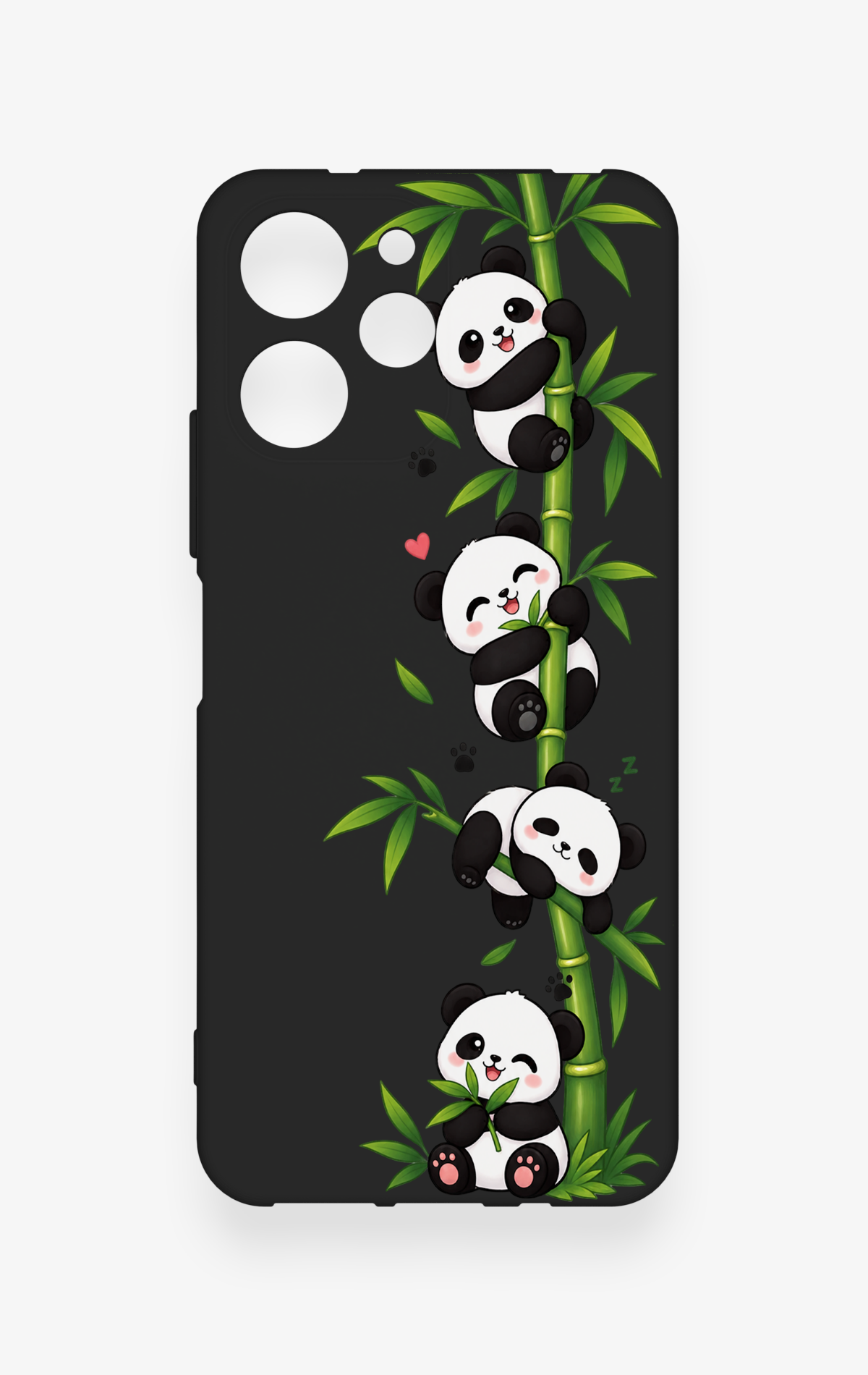 Redmi 12 Uyumlu Sevimli Panda Bambu Desenli Silikon Kılıf