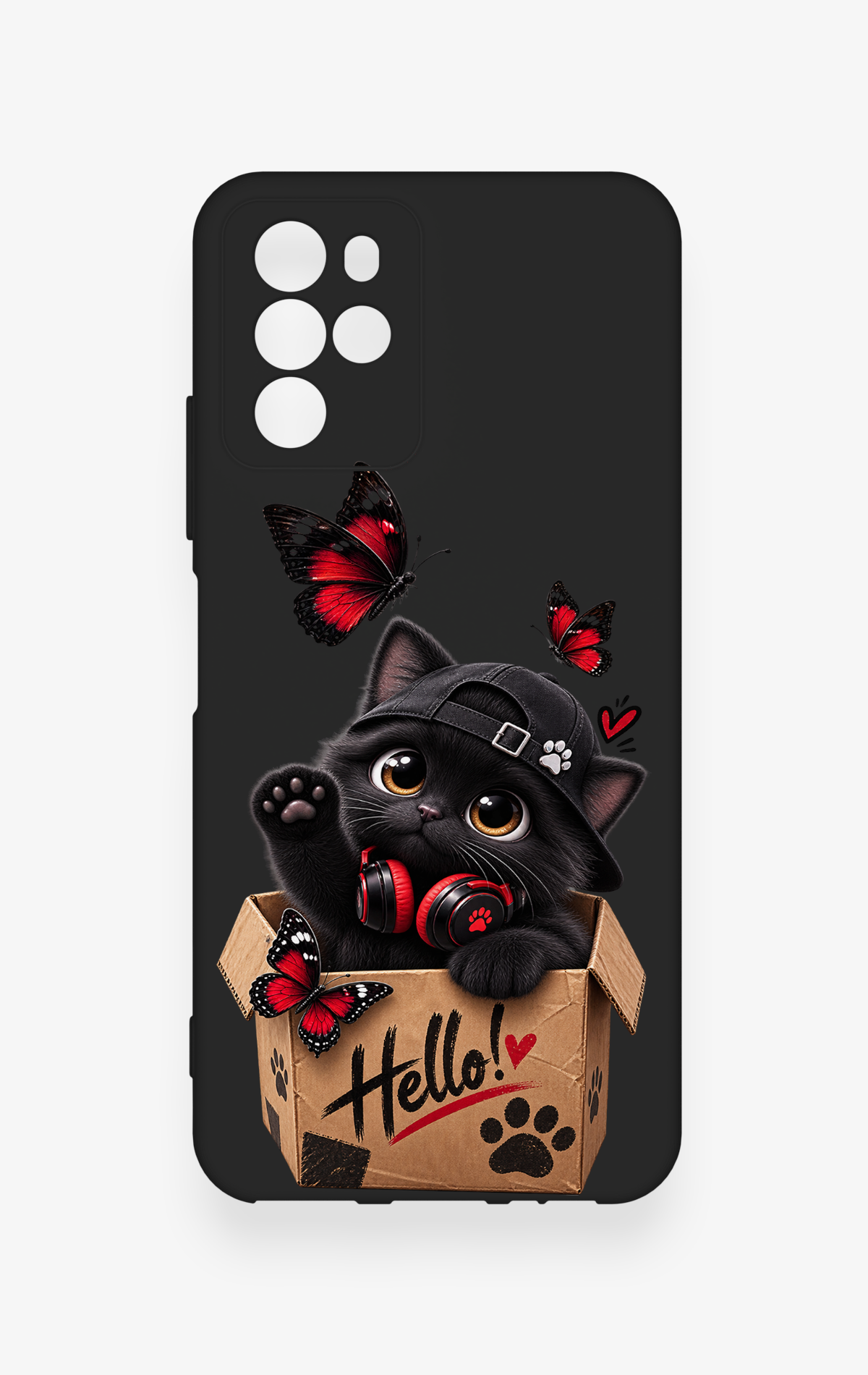 Omix x700 Uyumlu Hello Cat Desenli Silikon Kılıf