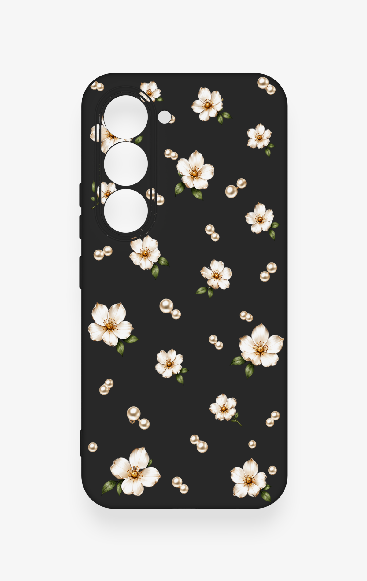 Tecno Spark 40 Pro Uyumlu İnci Papatya Desenli Silikon Kılıf
