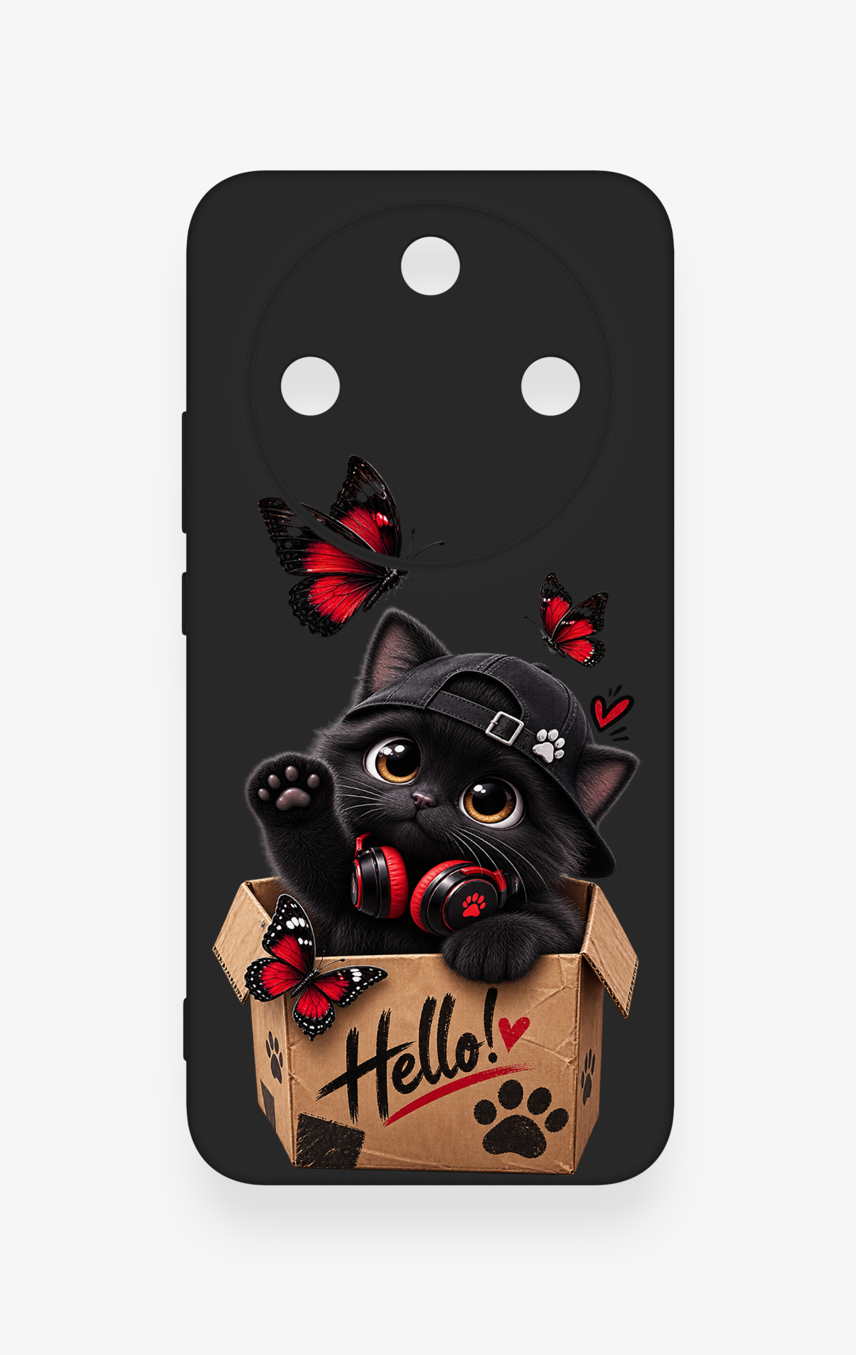 Honor Magic 8 Lite Uyumlu Hello Cat Desenli Silikon Kılıf