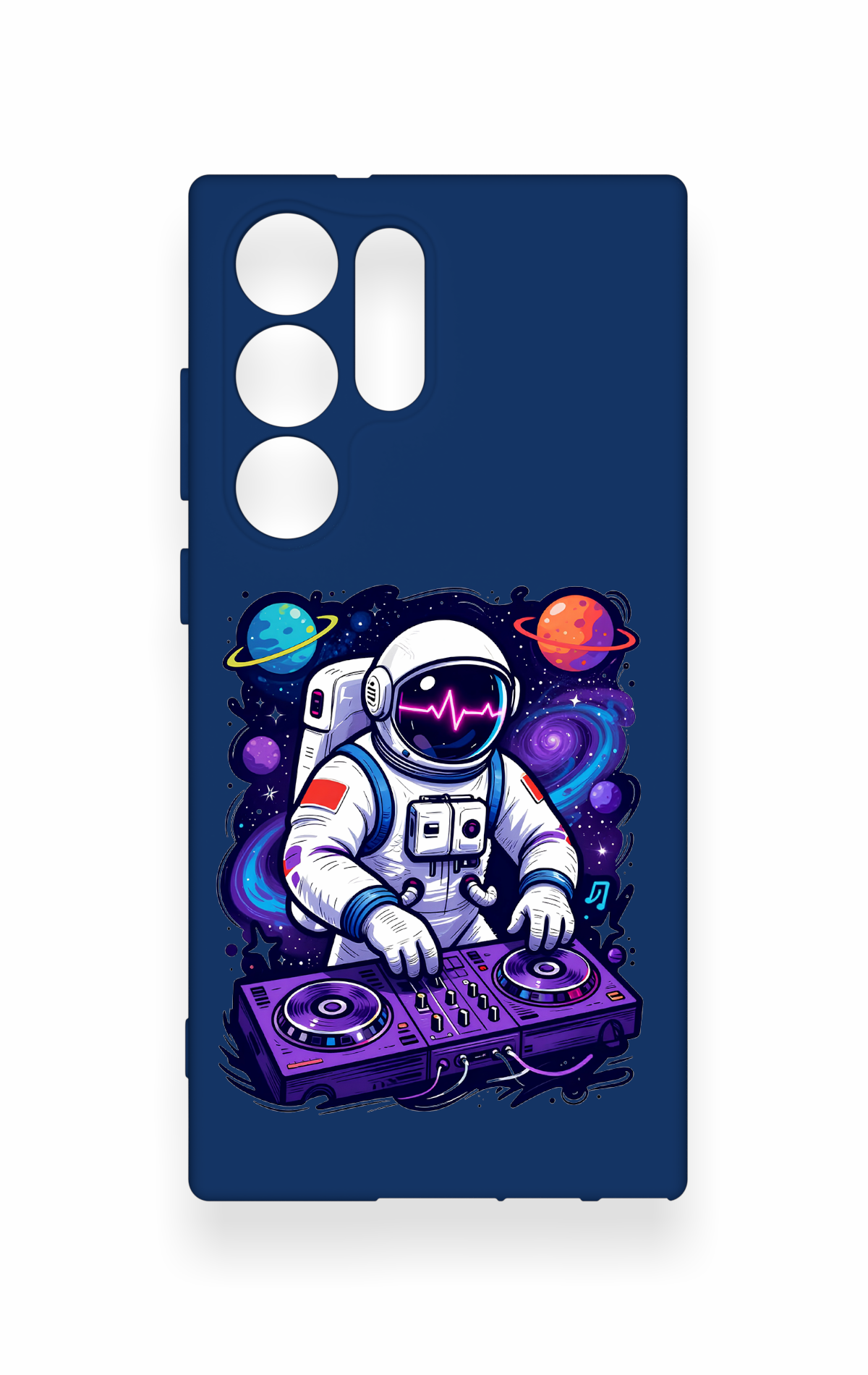 Samsung S23 Ultra Uyumlu Astronot DJ Desenli Silikon Kılıf