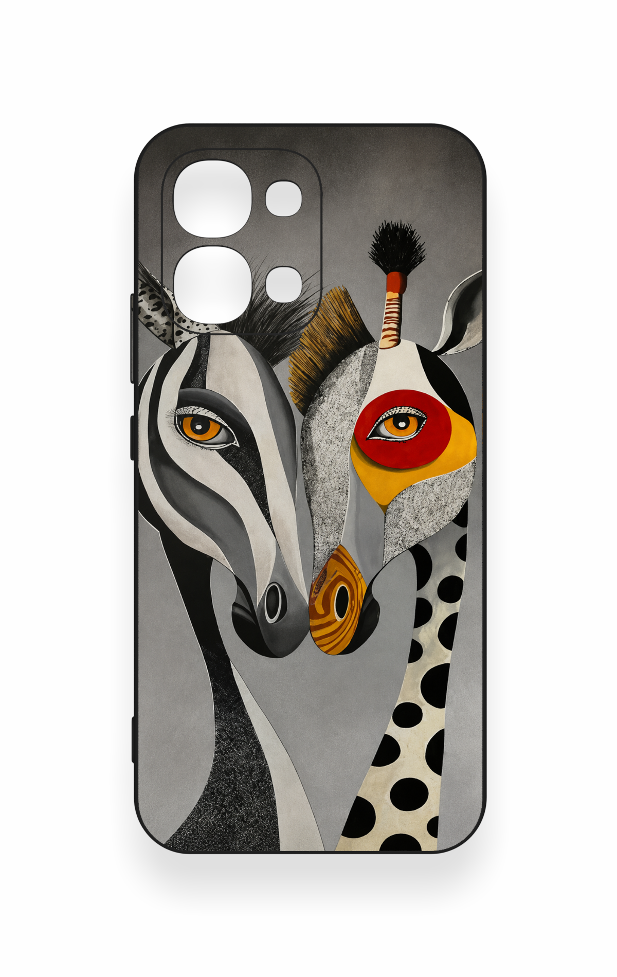 Oppo A6 Pro Uyumlu Zebra ve Zürafa Desenli Silikon Kılıf