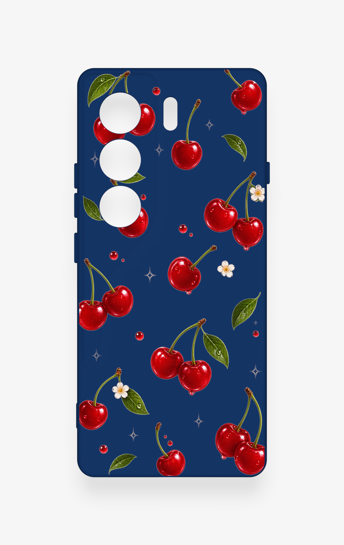 Tecno Camon 40 4G Uyumlu Kiraz Papatya Desenli Silikon Kılıf