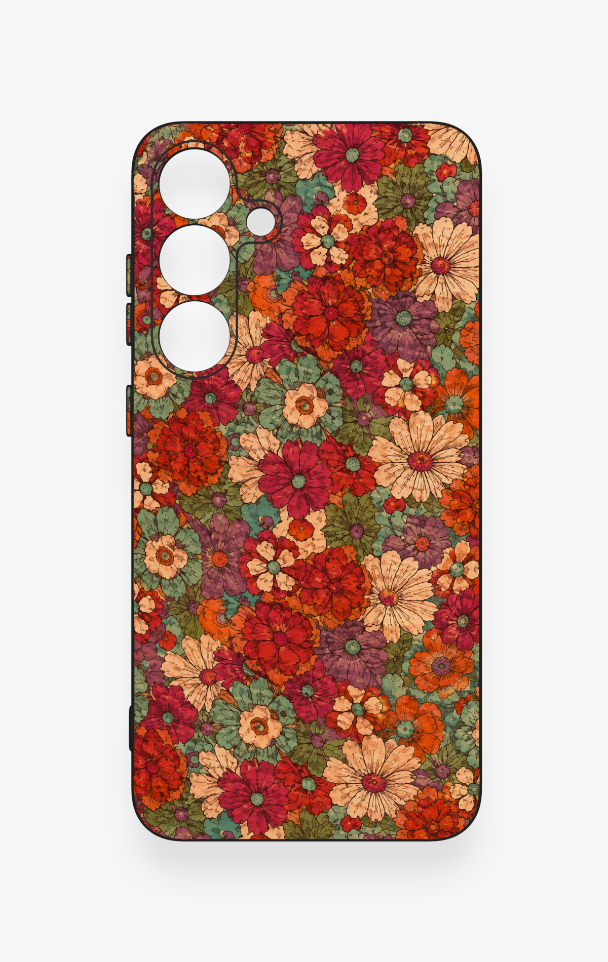 Samsung S25 Plus Uyumlu Pastel Çiçek Bahçesi Desenli Silikon Kılıf