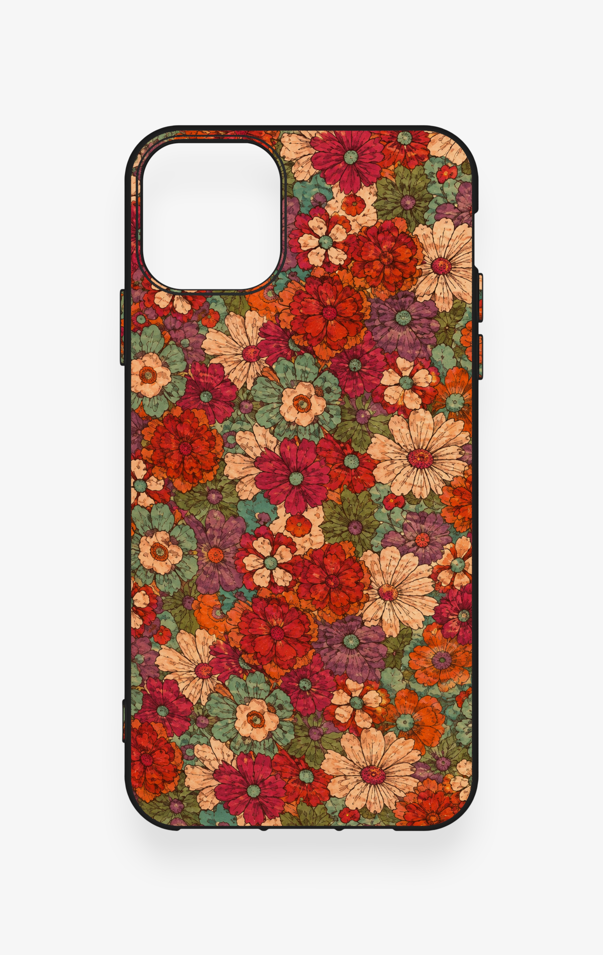 iPhone 11 Pro Max Uyumlu Pastel Çiçek Bahçesi Desenli Silikon Kılıf