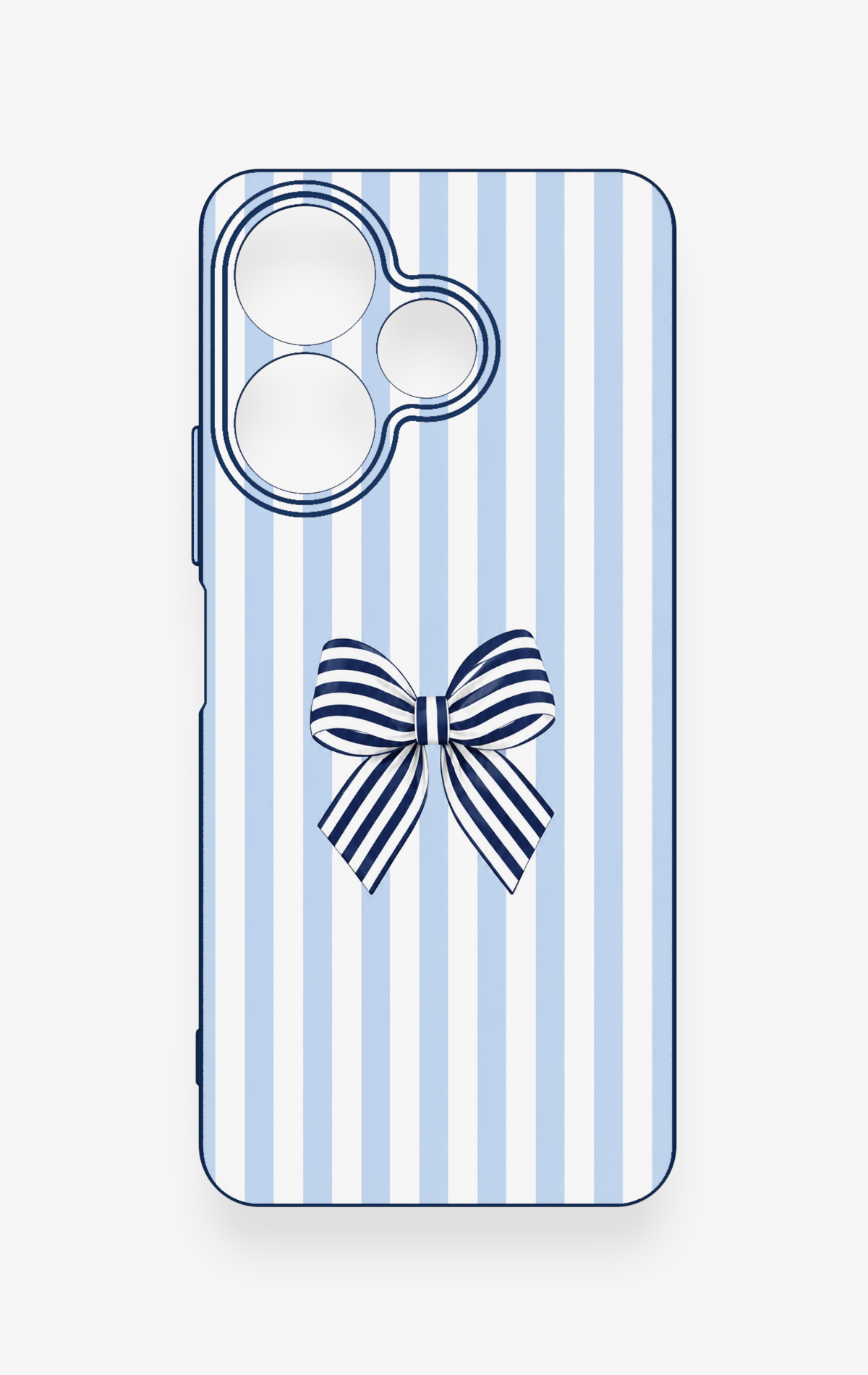 Redmi 13 4G Uyumlu Mavi Beyaz Kurdele Desenli Silikon Kılıf