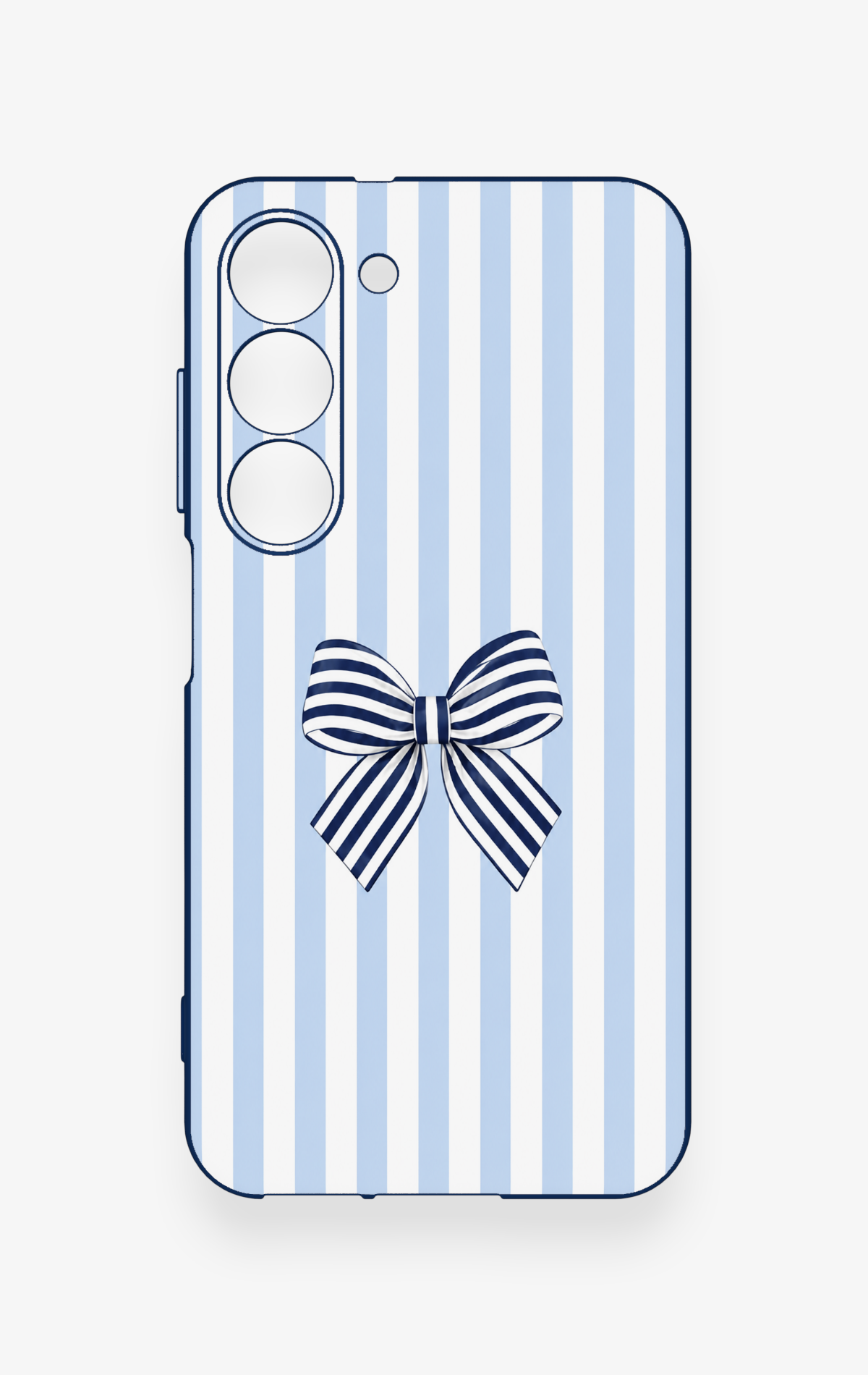 Samsung S23 Uyumlu Mavi Beyaz Kurdele Desenli Silikon Kılıf
