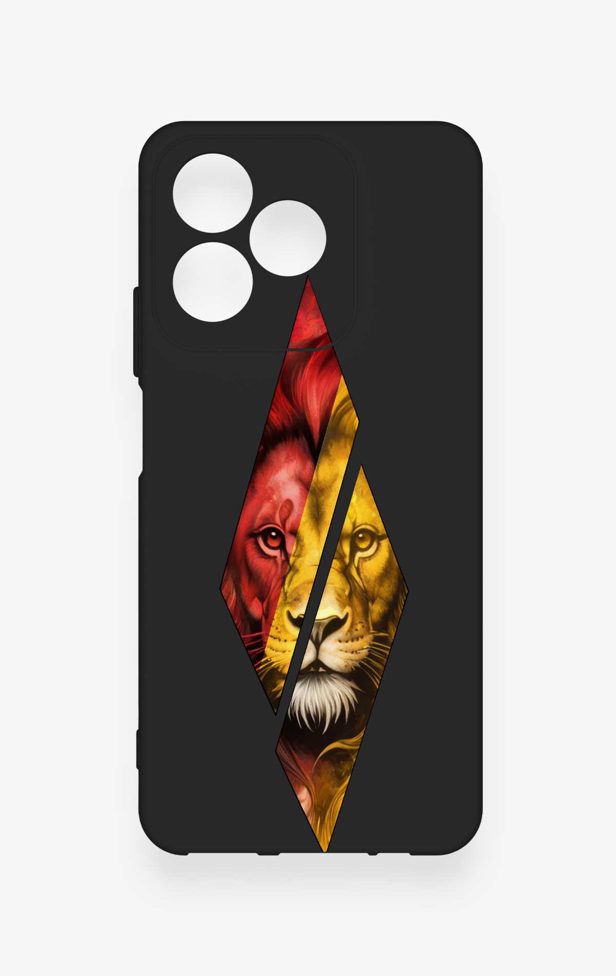 Realme C53 Uyumlu Kesik Aslan Desenli Silikon Kılıf