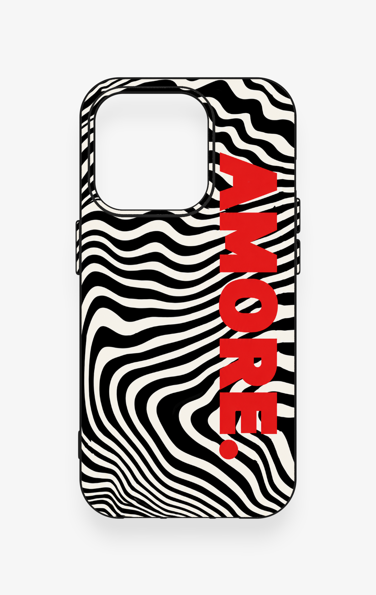 iPhone 15 Pro Uyumlu Zebra Amore Desenli Silikon Kılıf