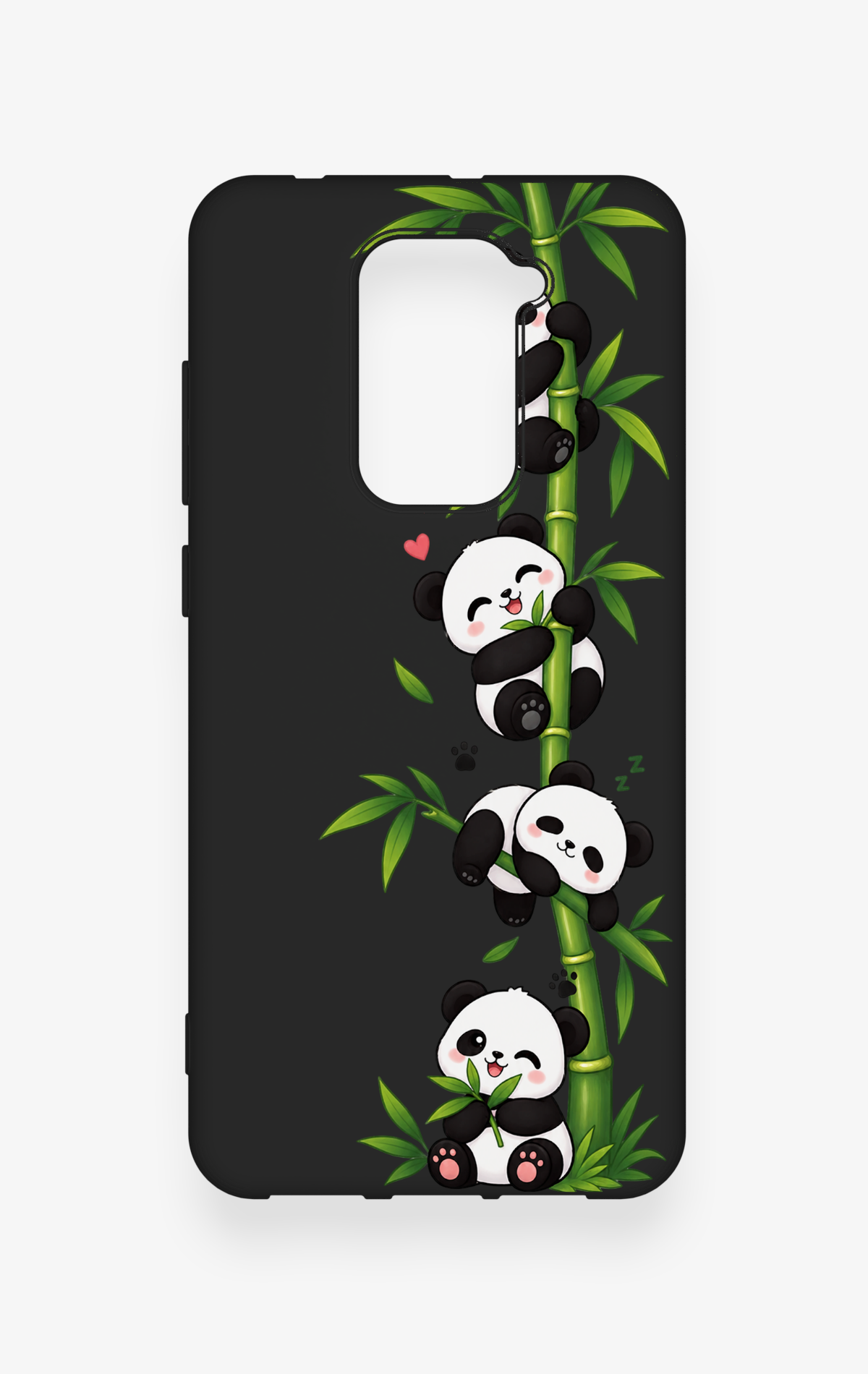Redmi Note 9 Uyumlu Sevimli Panda Bambu Desenli Silikon Kılıf