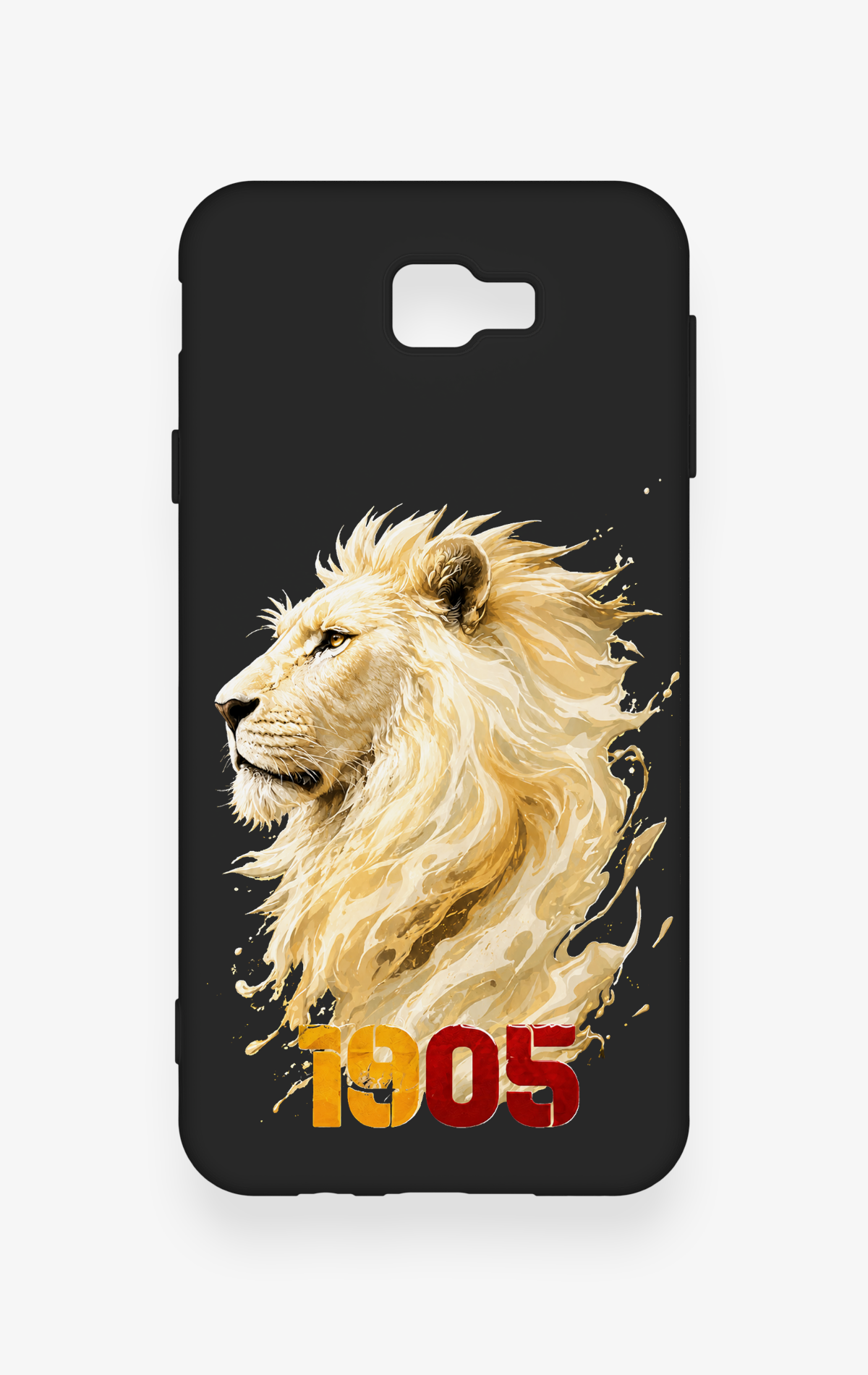 Samsung J7 Prime Uyumlu Sarı Kırmızı 1905 Aslan Desenli Silikon Kılıf