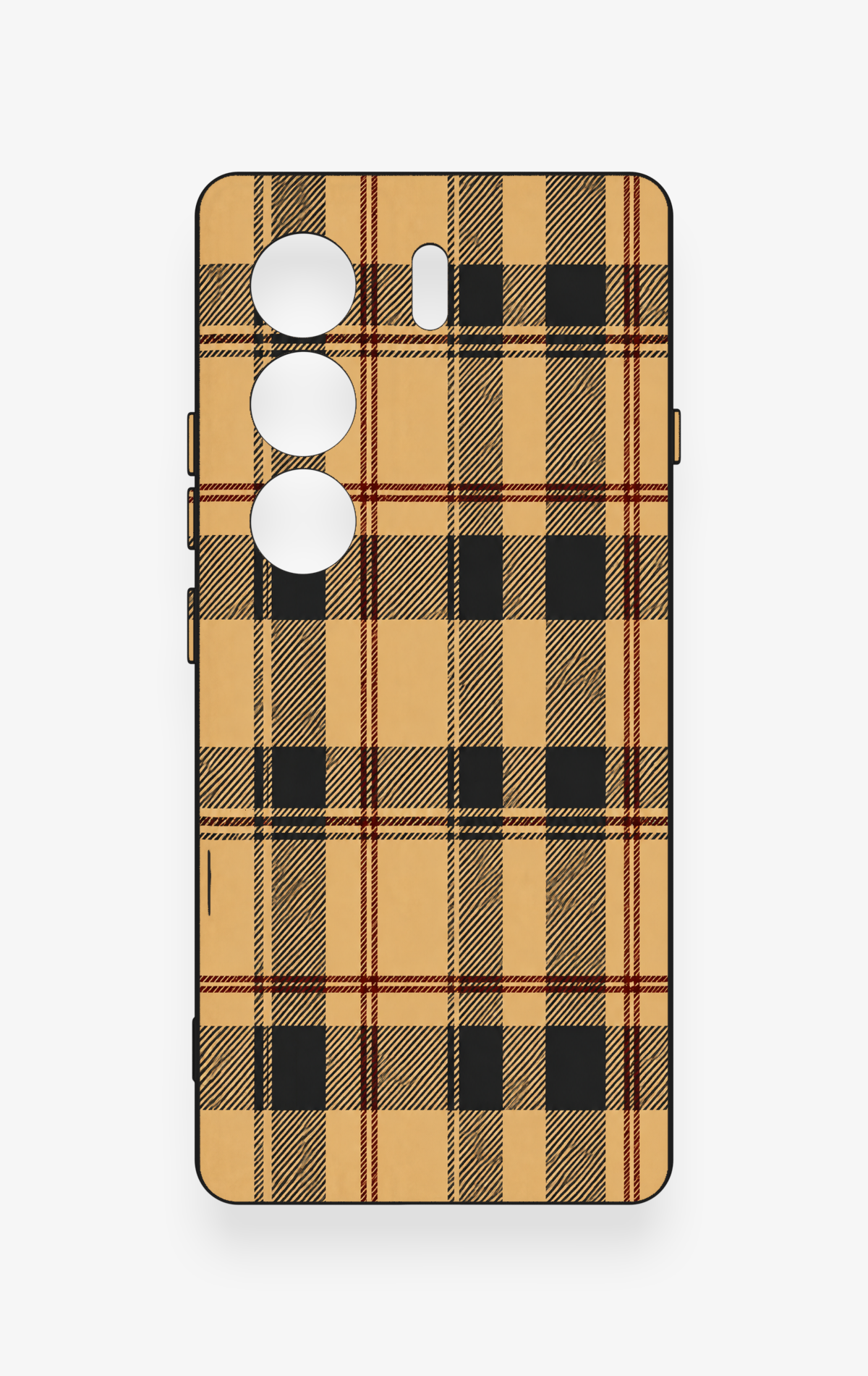 Tecno Camon 40 4G Uyumlu Burberry Ekose Desenli Silikon Kılıf