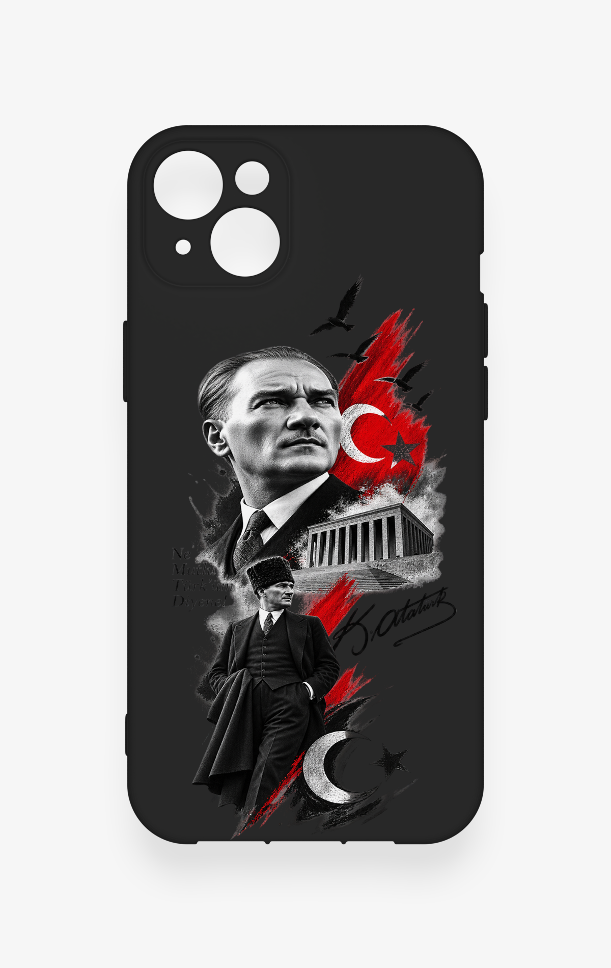 iPhone 14 Plus/15 Plus Uyumlu Atatürk Anıtkabir Desenli Silikon Kılıf