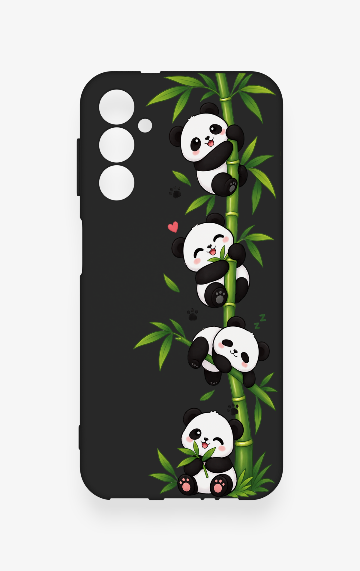 Samsung A14 Uyumlu Sevimli Panda Bambu Desenli Silikon Kılıf