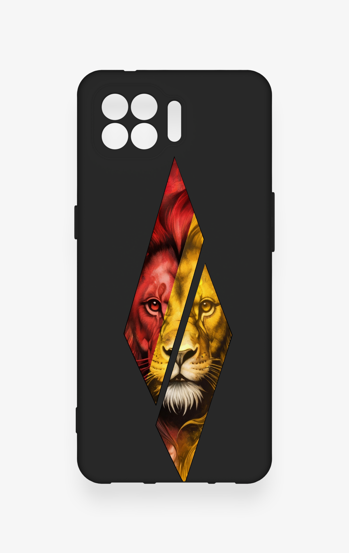 Oppo Reno 4 Lite Uyumlu Kesik Aslan Desenli Silikon Kılıf