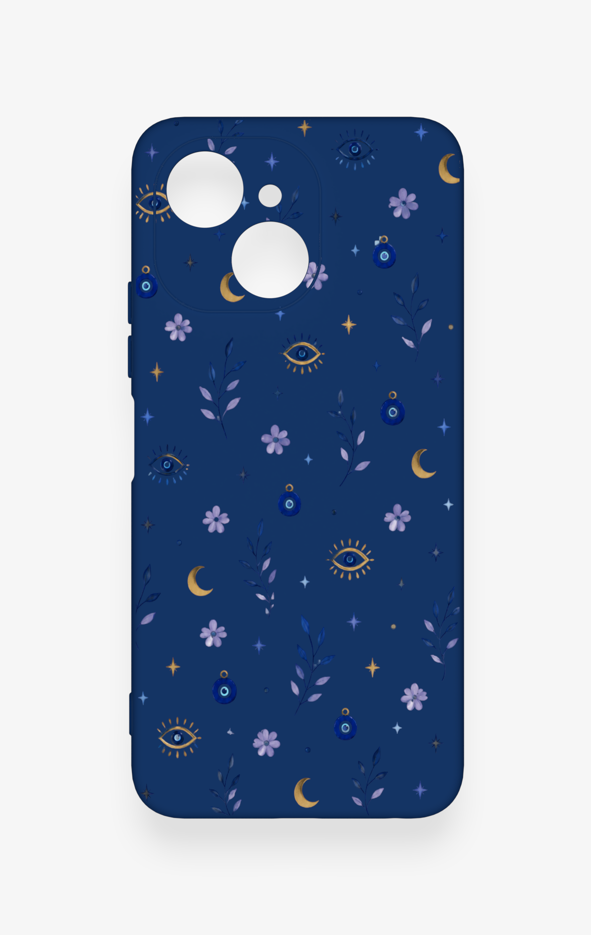 Tecno Spark 40C Uyumlu Mavi Nazar Papatya Desenli Silikon Kılıf