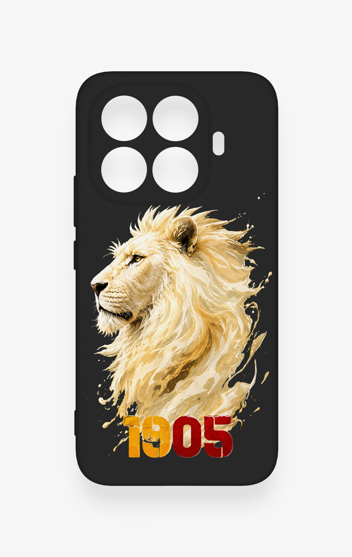 Mi 15T PRO Uyumlu Sarı Kırmızı 1905 Aslan Desenli Silikon Kılıf