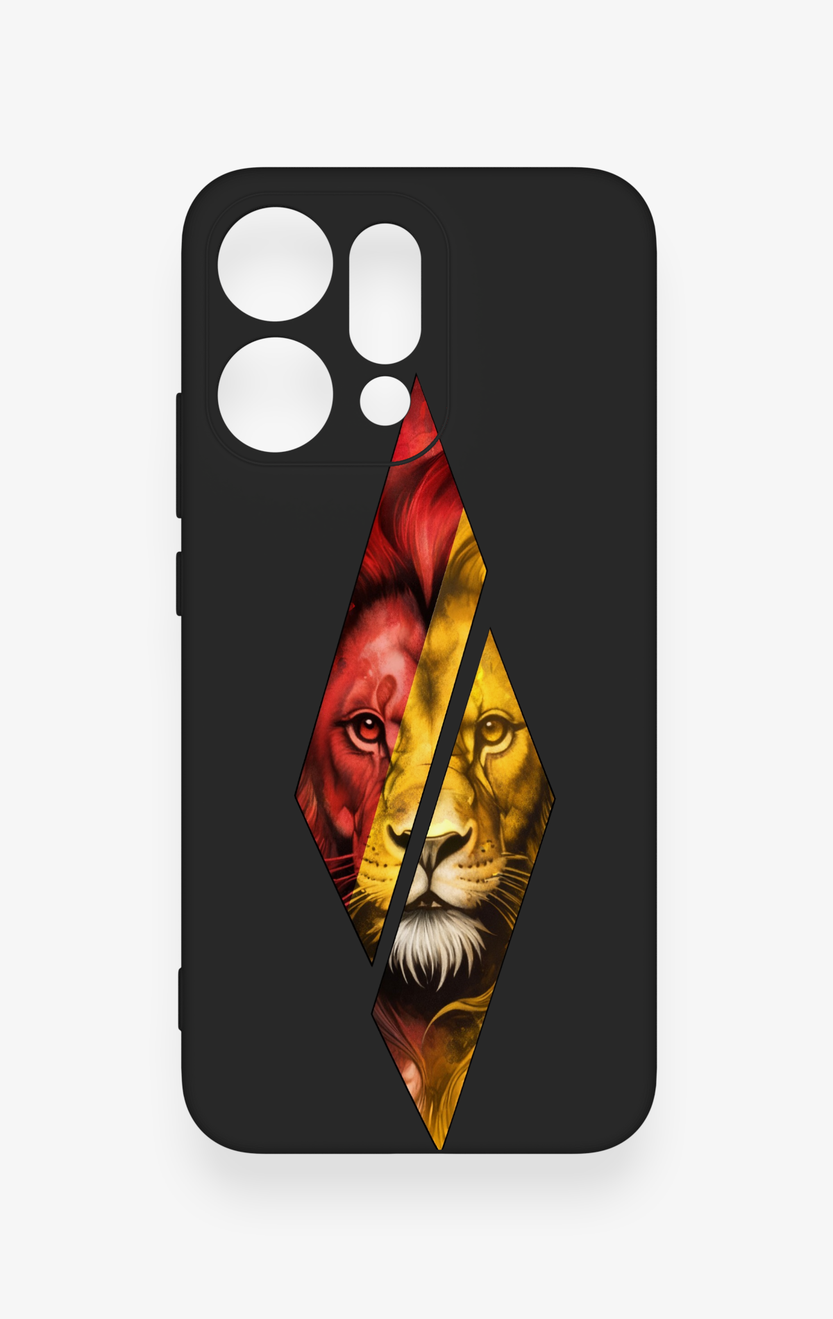 Oppo Reno 14 Uyumlu Kesik Aslan Desenli Silikon Kılıf