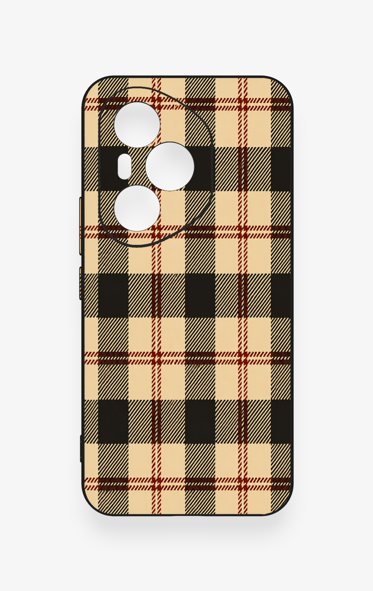 Honor 400 Pro Uyumlu Krem Ekose Desenli Silikon Kılıf
