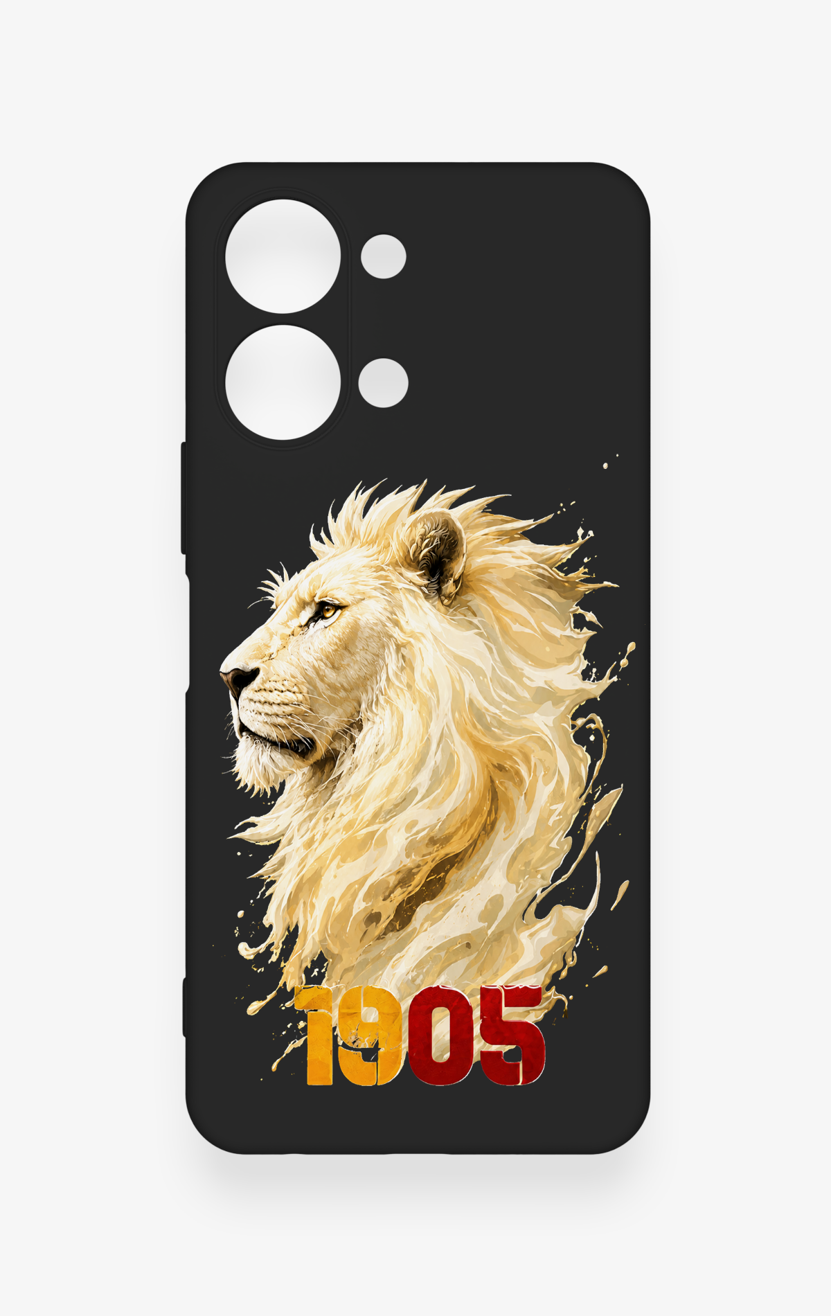 Vivo Y05 4G Uyumlu Sarı Kırmızı 1905 Aslan Desenli Silikon Kılıf