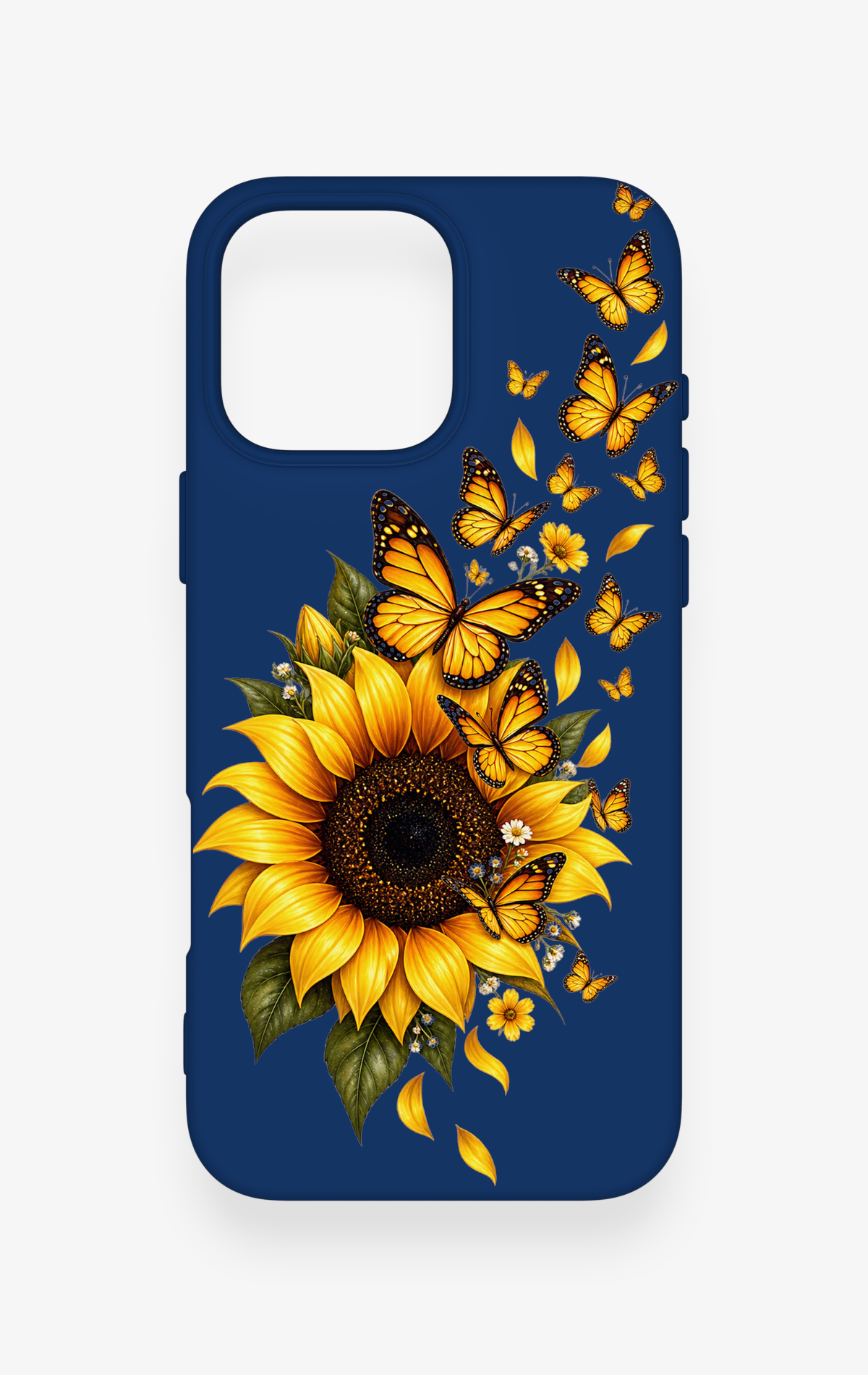 iPhone 16 Pro Max Uyumlu Ayçiçeği Desenli Silikon Kılıf