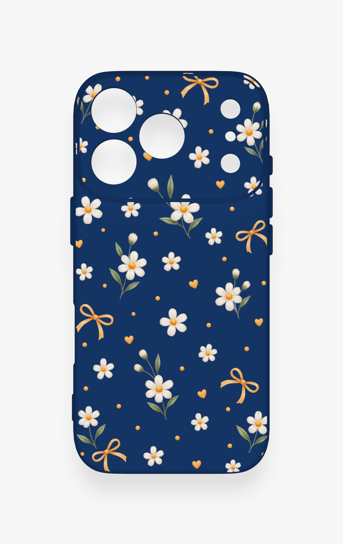 iPhone 17 Pro Uyumlu Papatya Fiyonk Desenli Silikon Kılıf