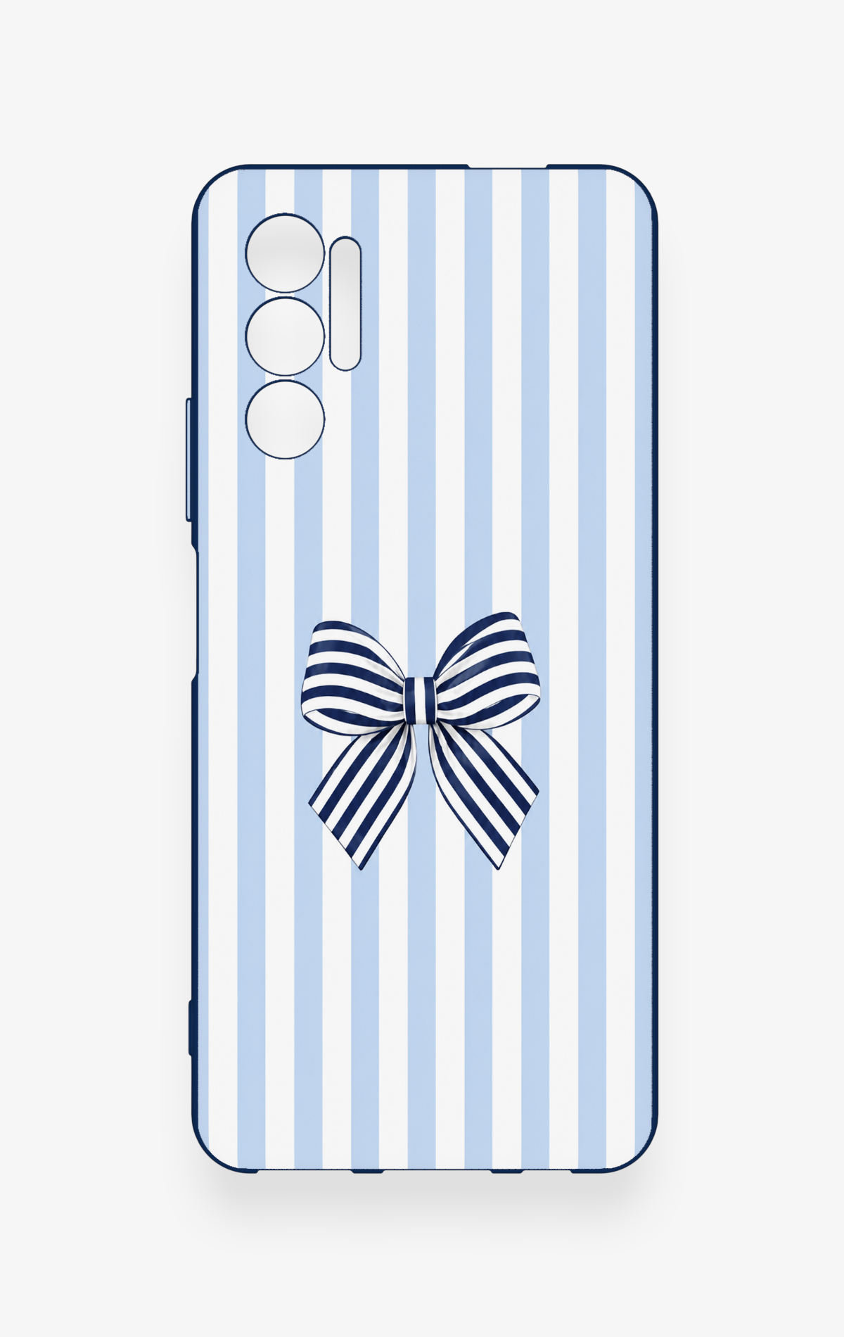 Tecno Pova 3 Uyumlu Mavi Beyaz Kurdele Desenli Silikon Kılıf
