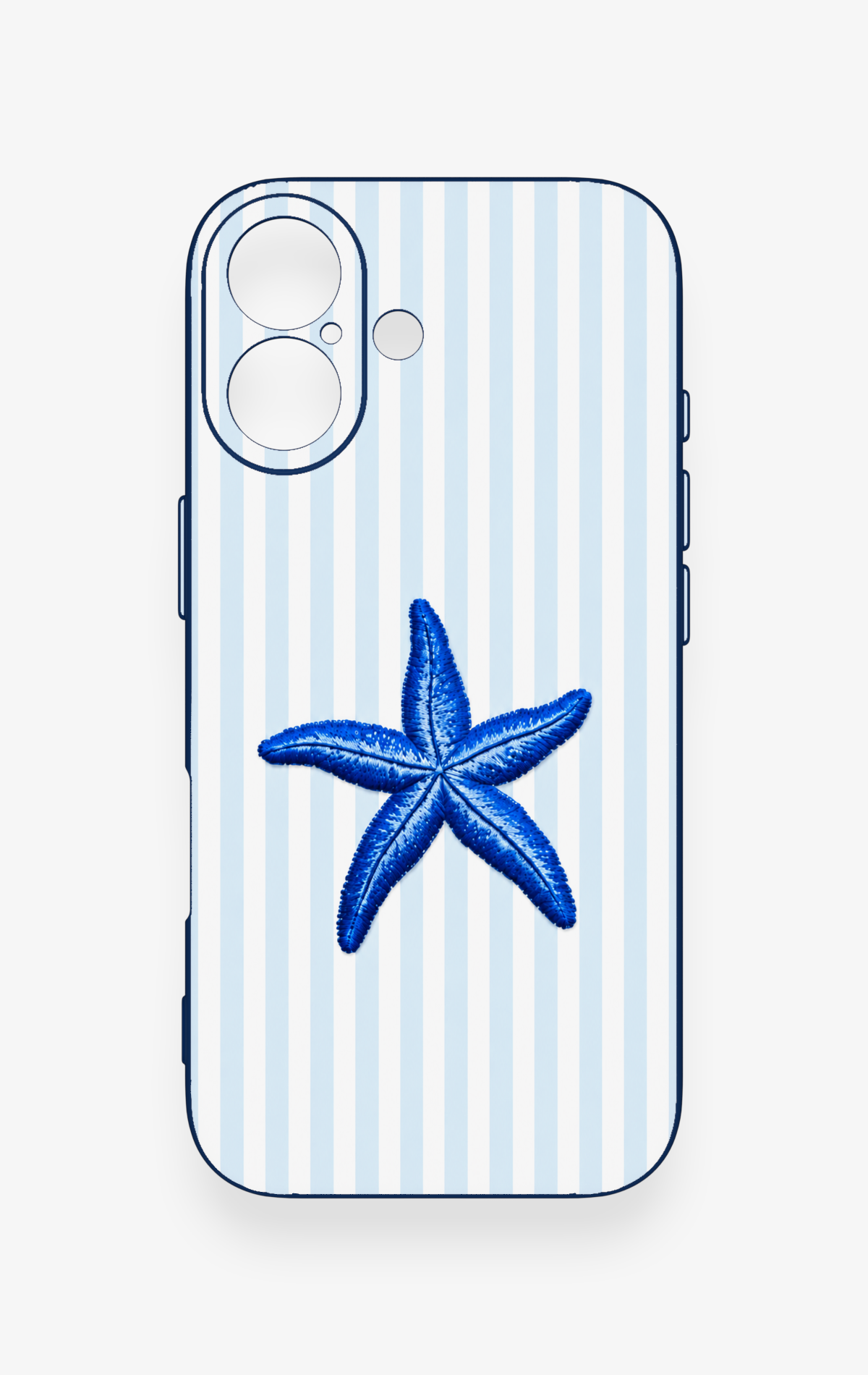 iPhone 17 Uyumlu Mavi Deniz Yıldızı Desenli Silikon Kılıf