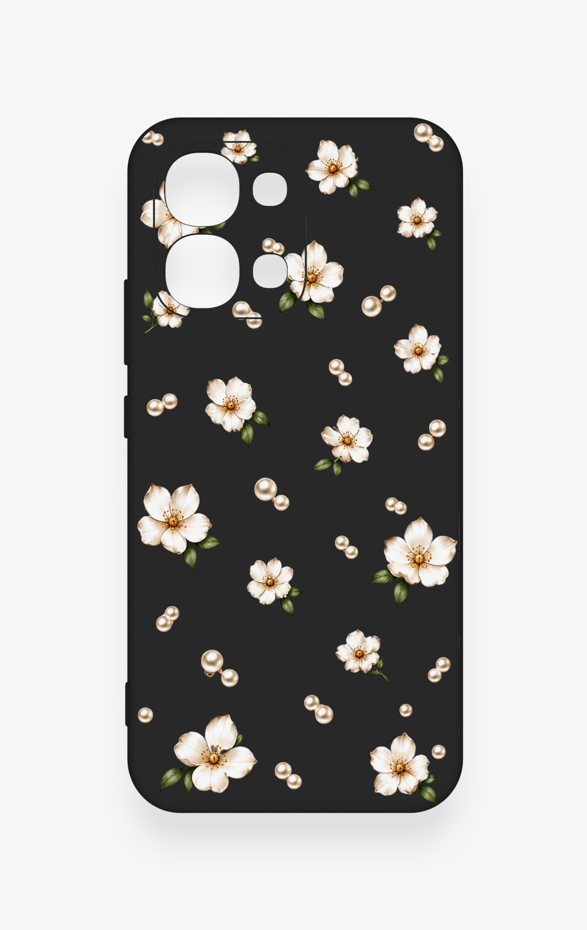 Oppo A6 Pro Uyumlu İnci Papatya Desenli Silikon Kılıf