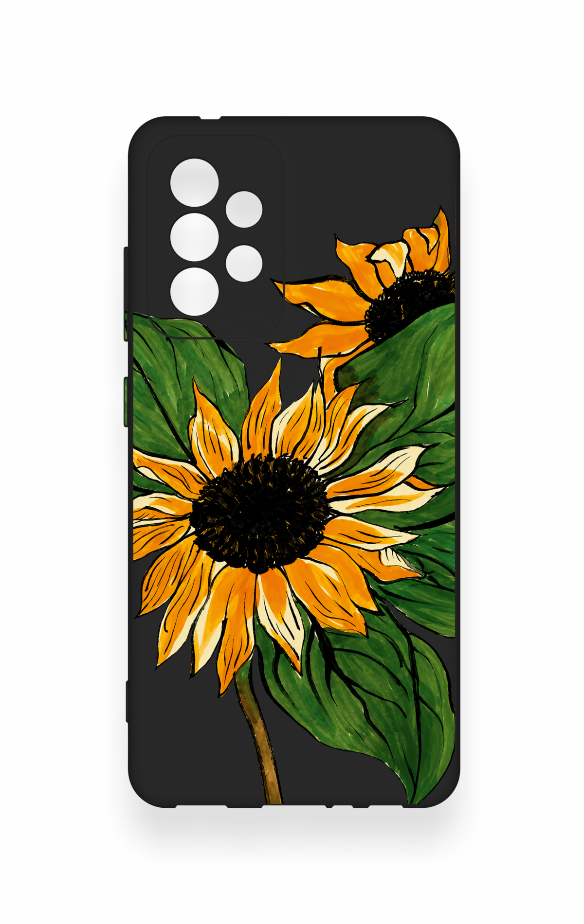 Samsung A52 Uyumlu Ay Çiçeği Desenli Silikon Kılıf