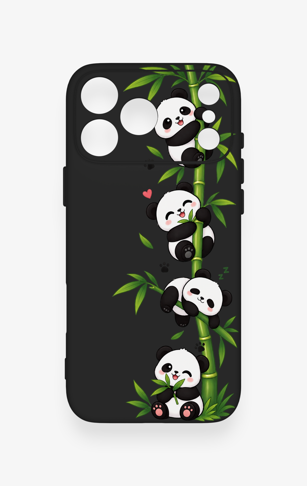 iPhone 17 Pro Max Uyumlu Sevimli Panda Bambu Desenli Silikon Kılıf