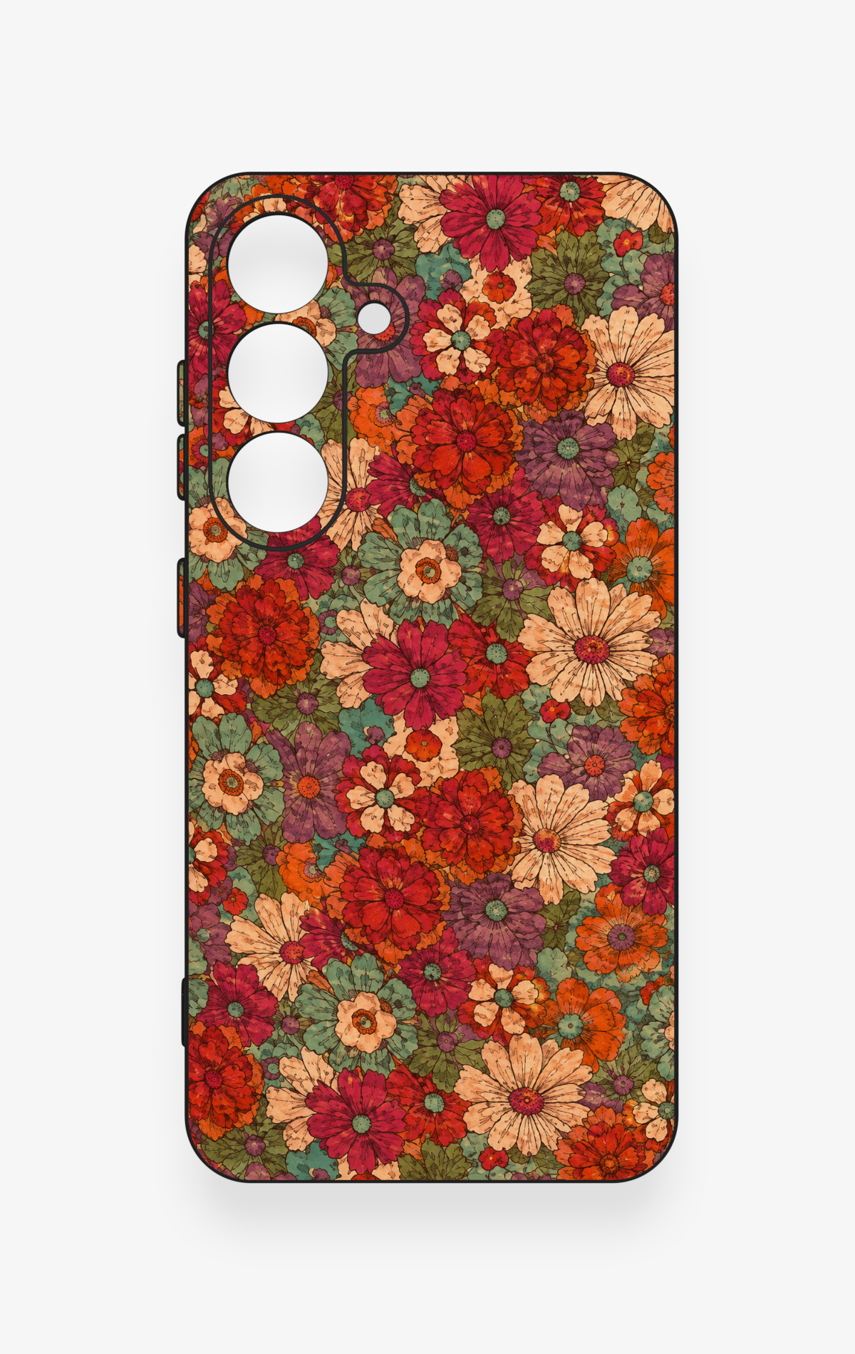Samsung S25 Uyumlu Pastel Çiçek Bahçesi Desenli Silikon Kılıf