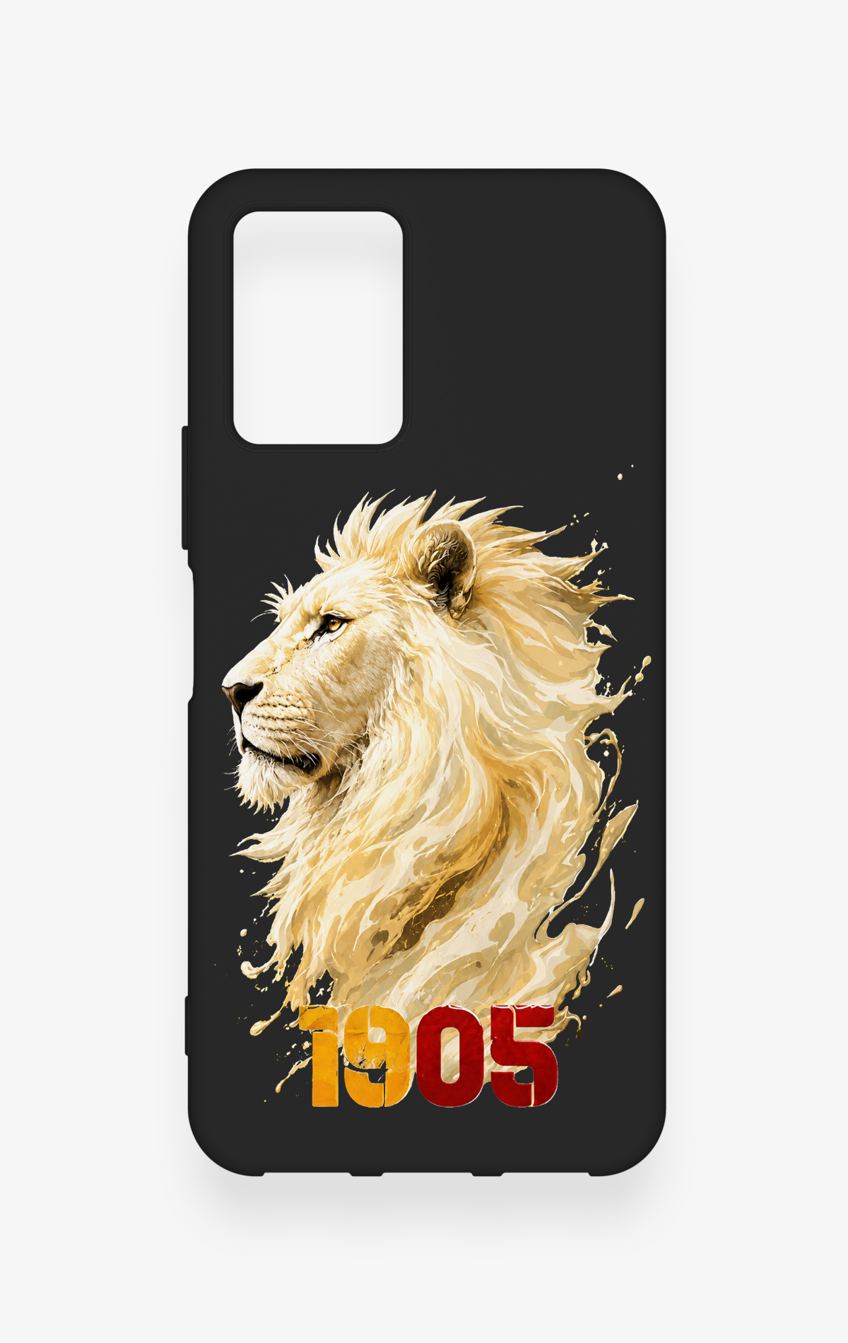 Vivo Y33S Uyumlu Sarı Kırmızı 1905 Aslan Desenli Silikon Kılıf