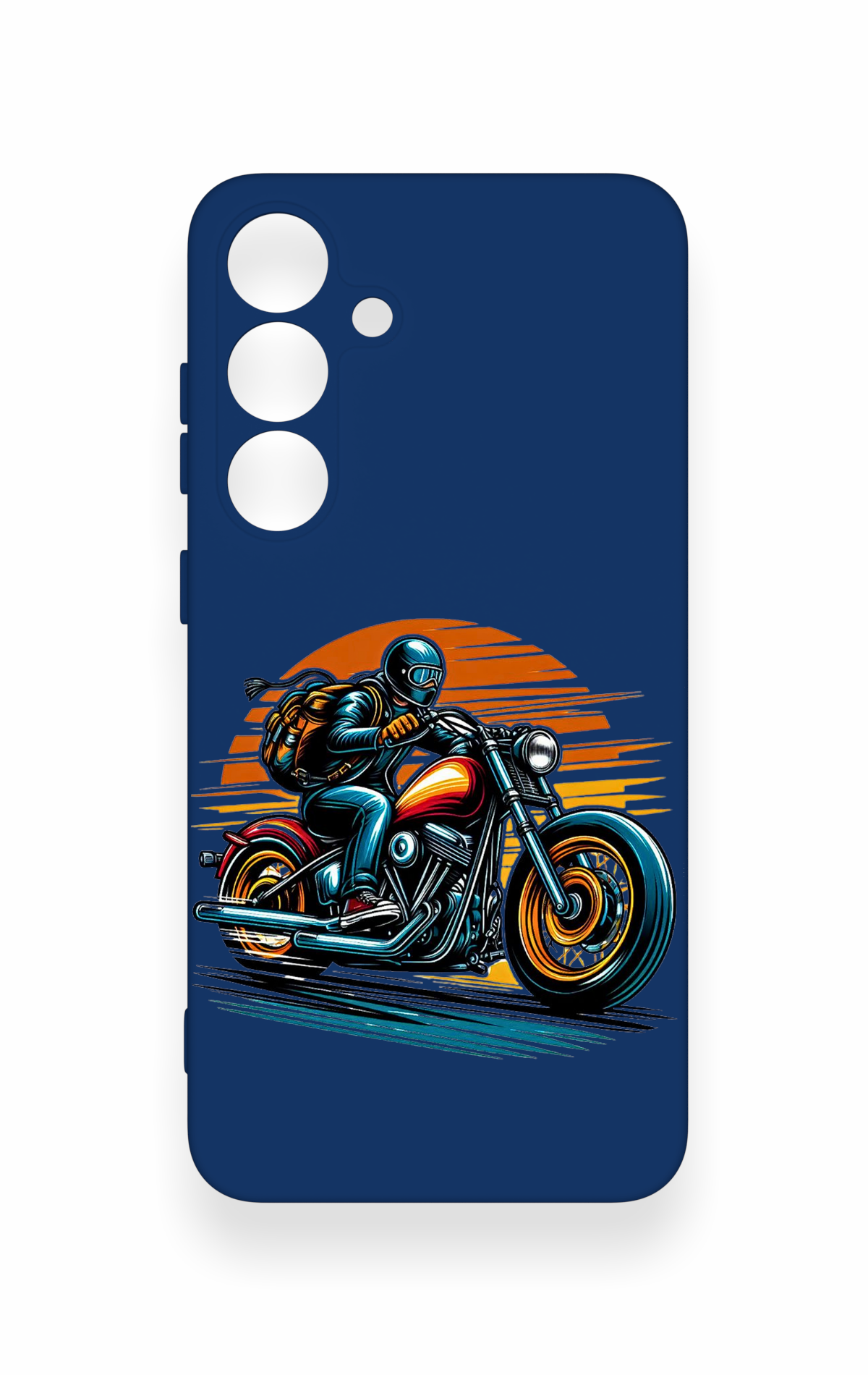 Samsung S25 Plus Uyumlu Moto Rider Desenli Silikon Kılıf