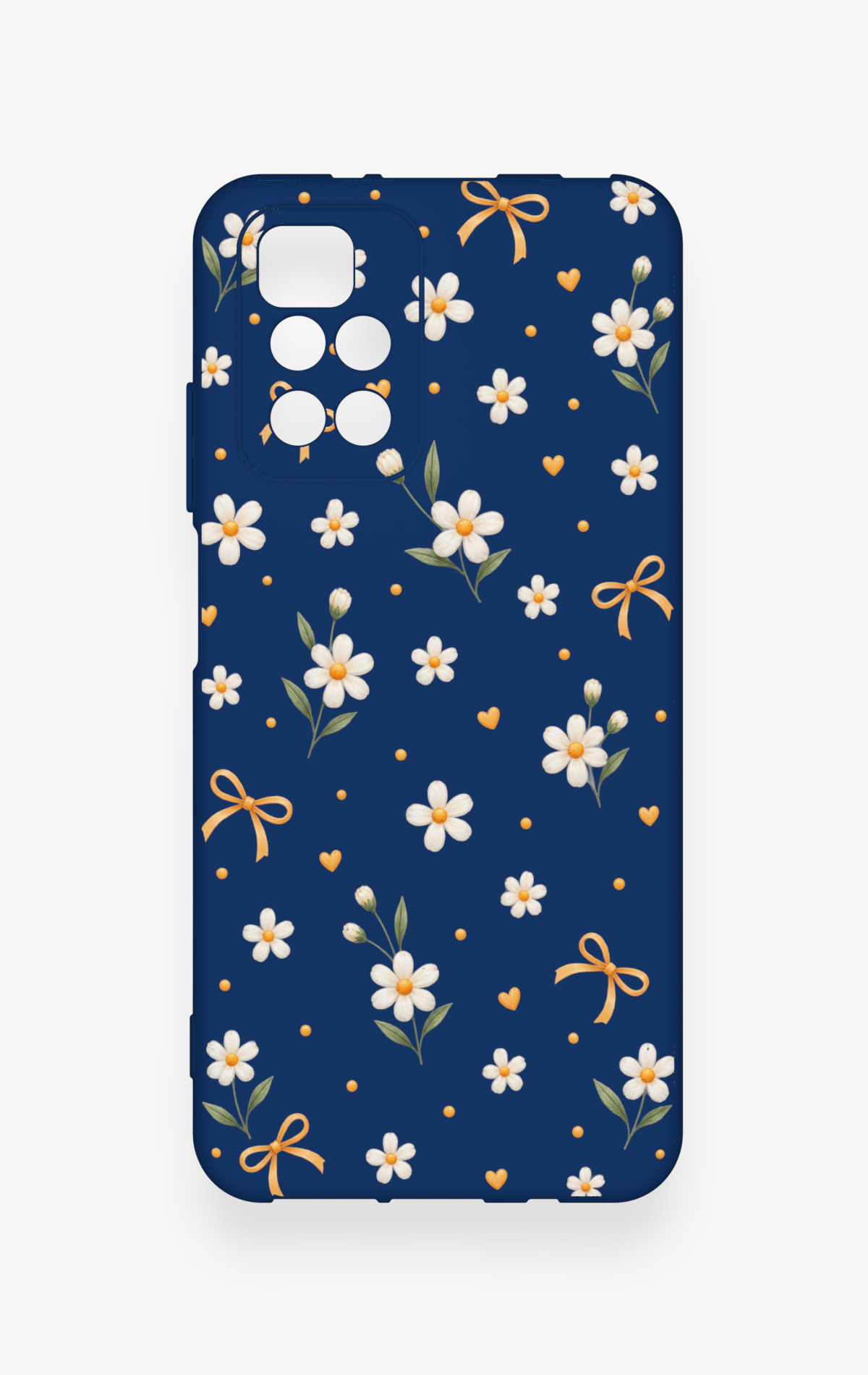 Redmi 10 2022 Uyumlu Papatya Fiyonk Desenli Silikon Kılıf