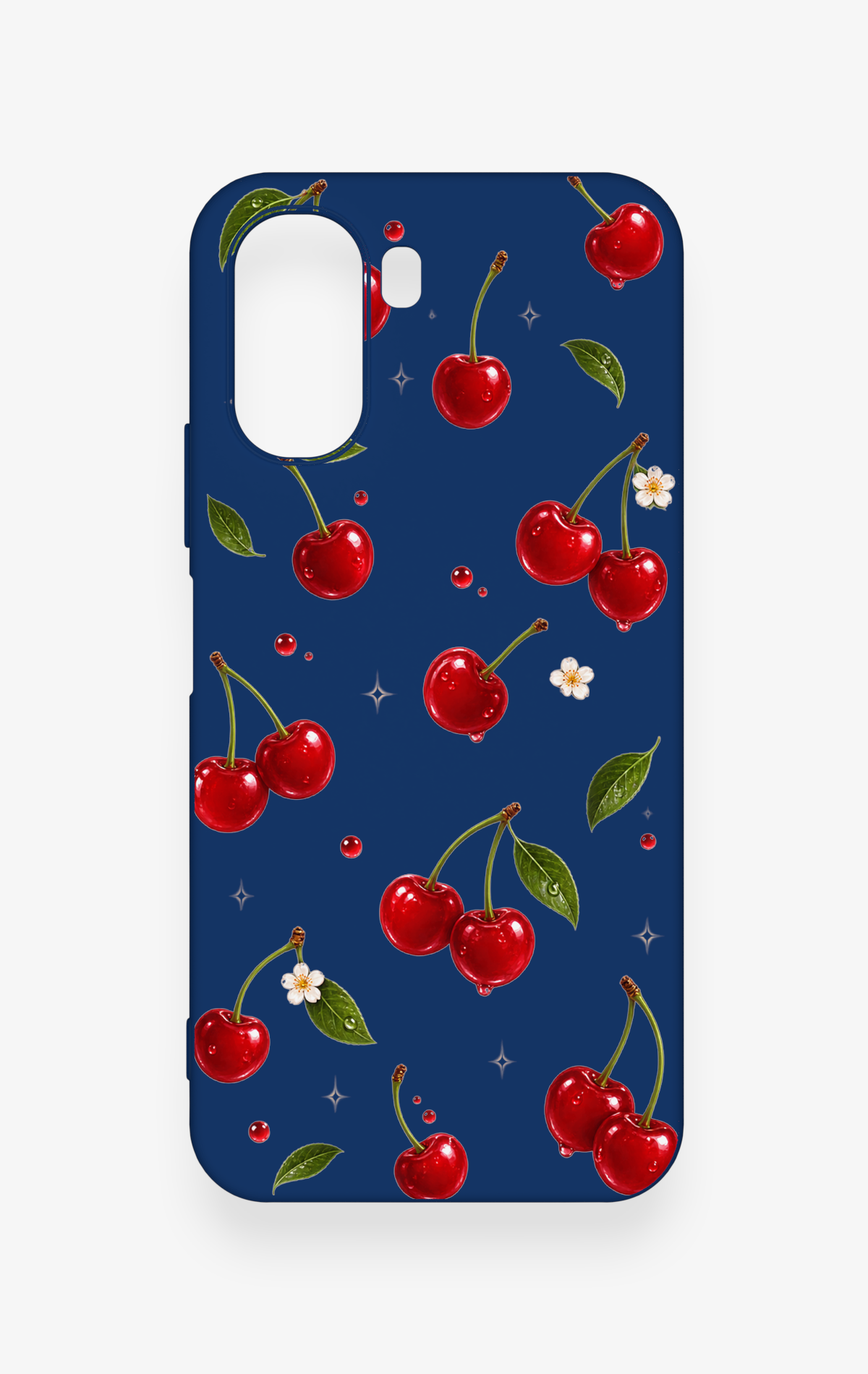 Oppo A6T Uyumlu Kiraz Papatya Desenli Silikon Kılıf