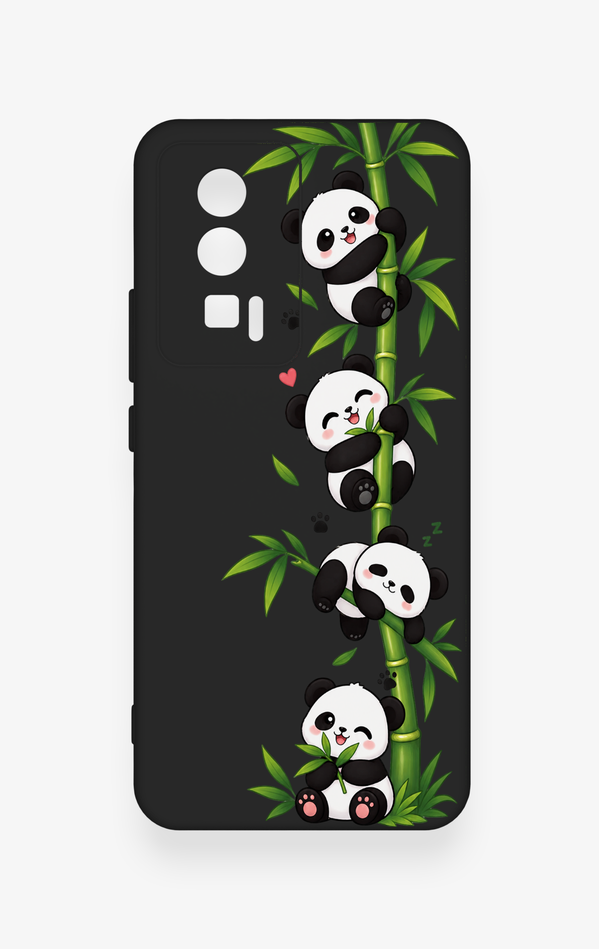 Poco F5 Pro Uyumlu Sevimli Panda Bambu Desenli Silikon Kılıf